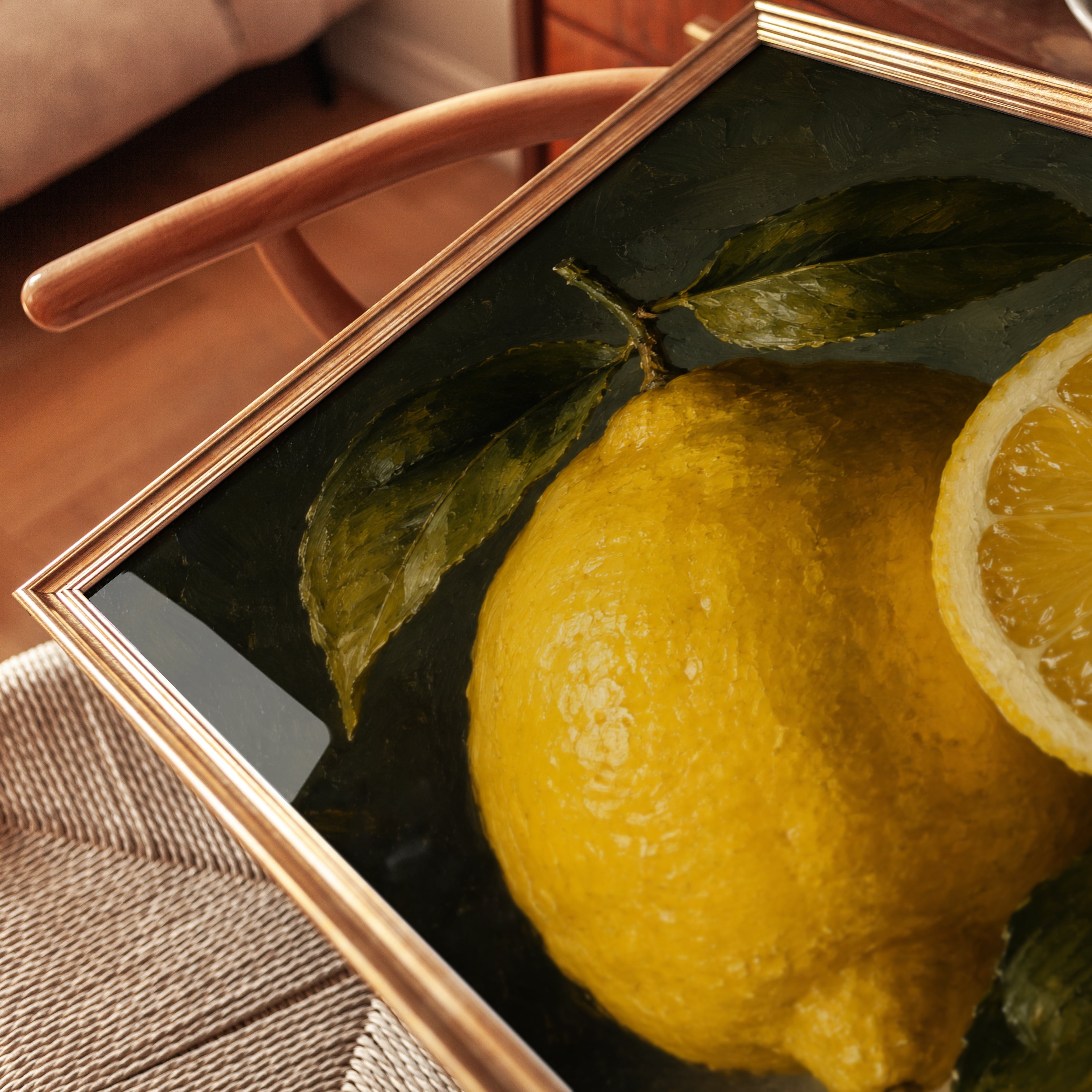 Lemon Kitchen Wall Art – Vintage Botanical Print - detail