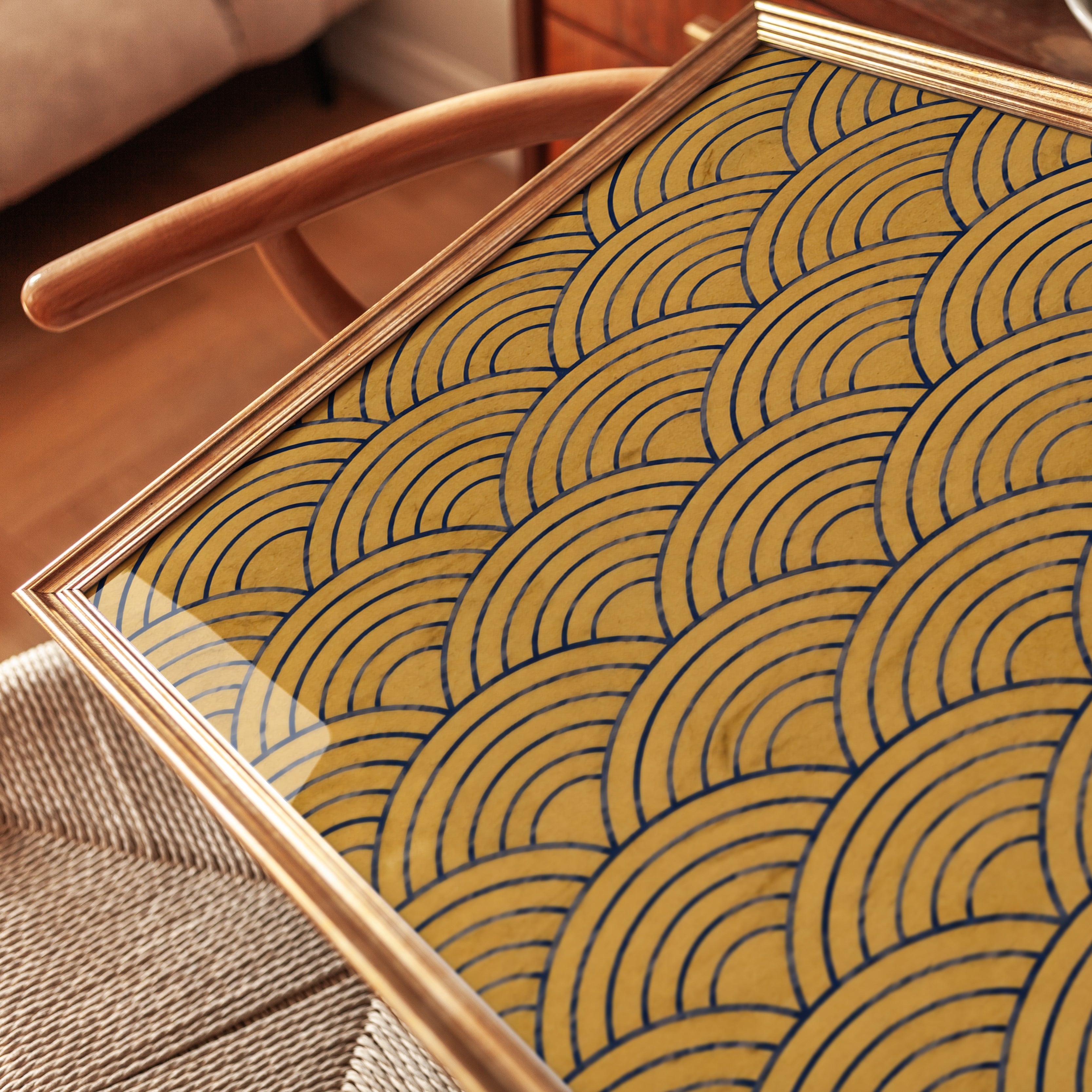 Seigaiha Wall Art Print: Japanese Wave Pattern - detail