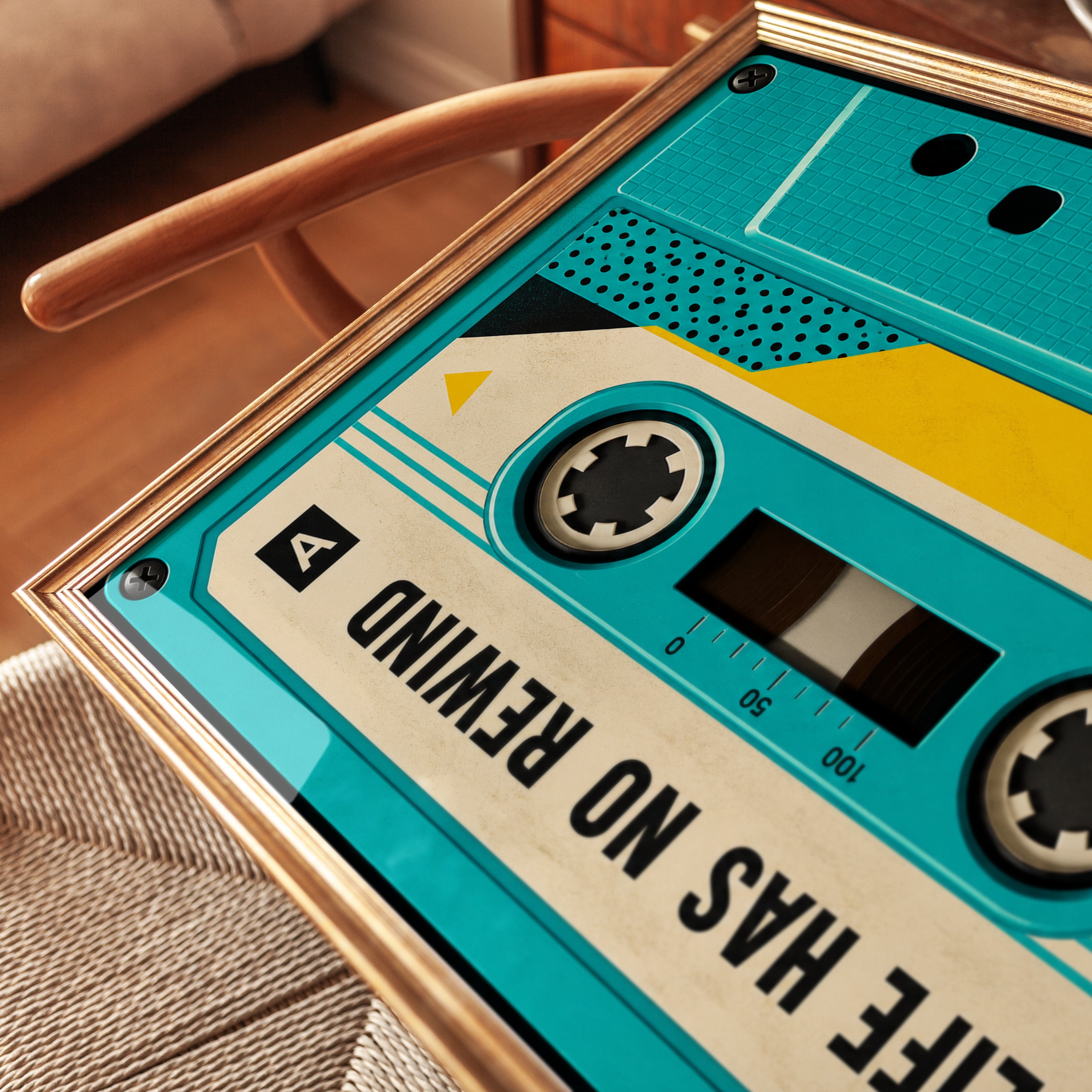 Retro Cassette Tape Print: 80s Nostalgia - detail