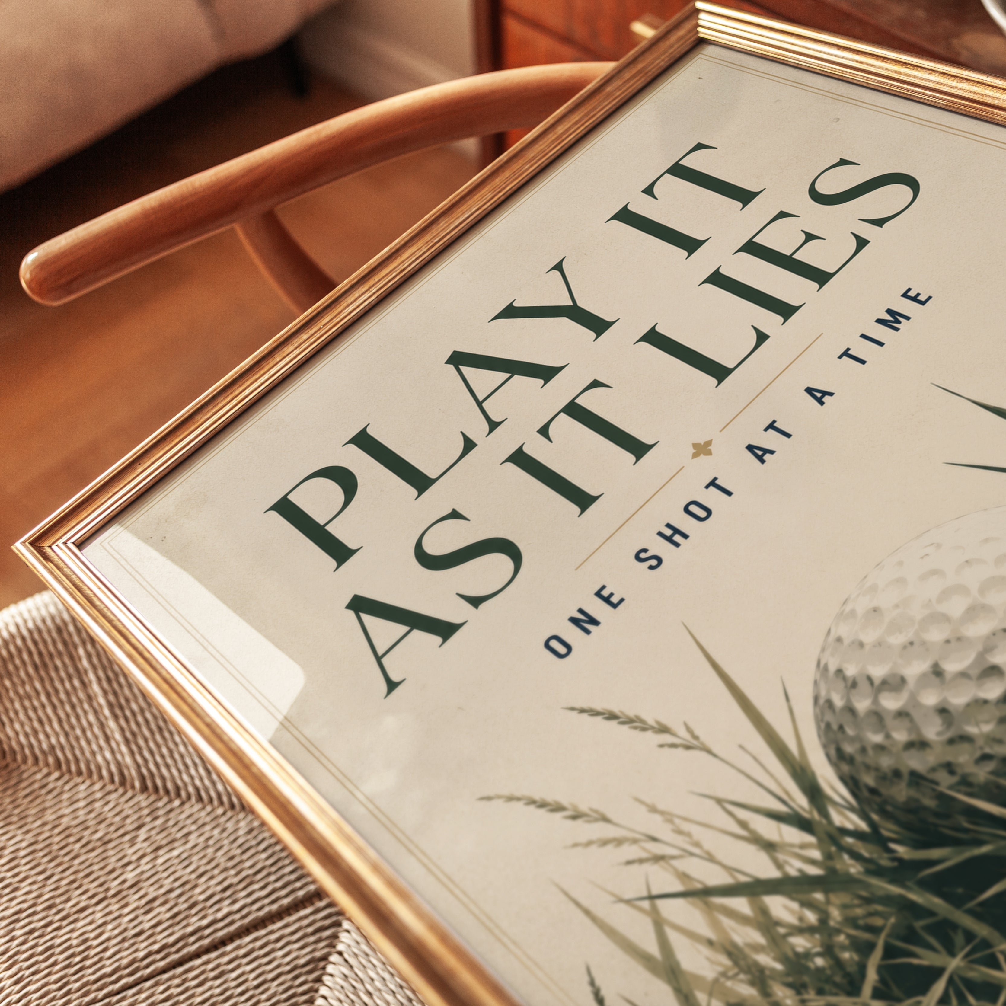 Vintage Golf Print – Motivational Quote - detail
