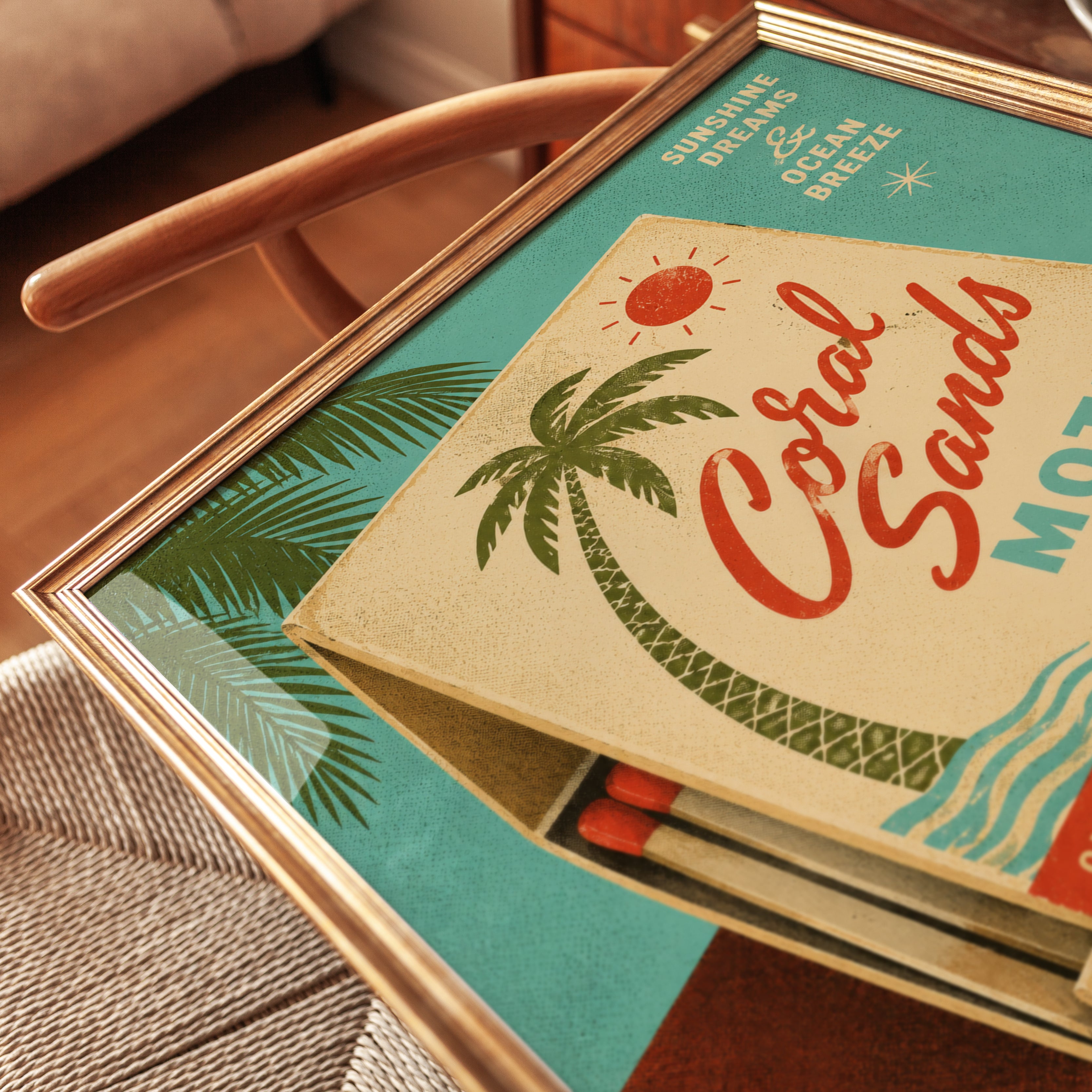 Florida Travel Poster – Retro Beach Wall Art - detail