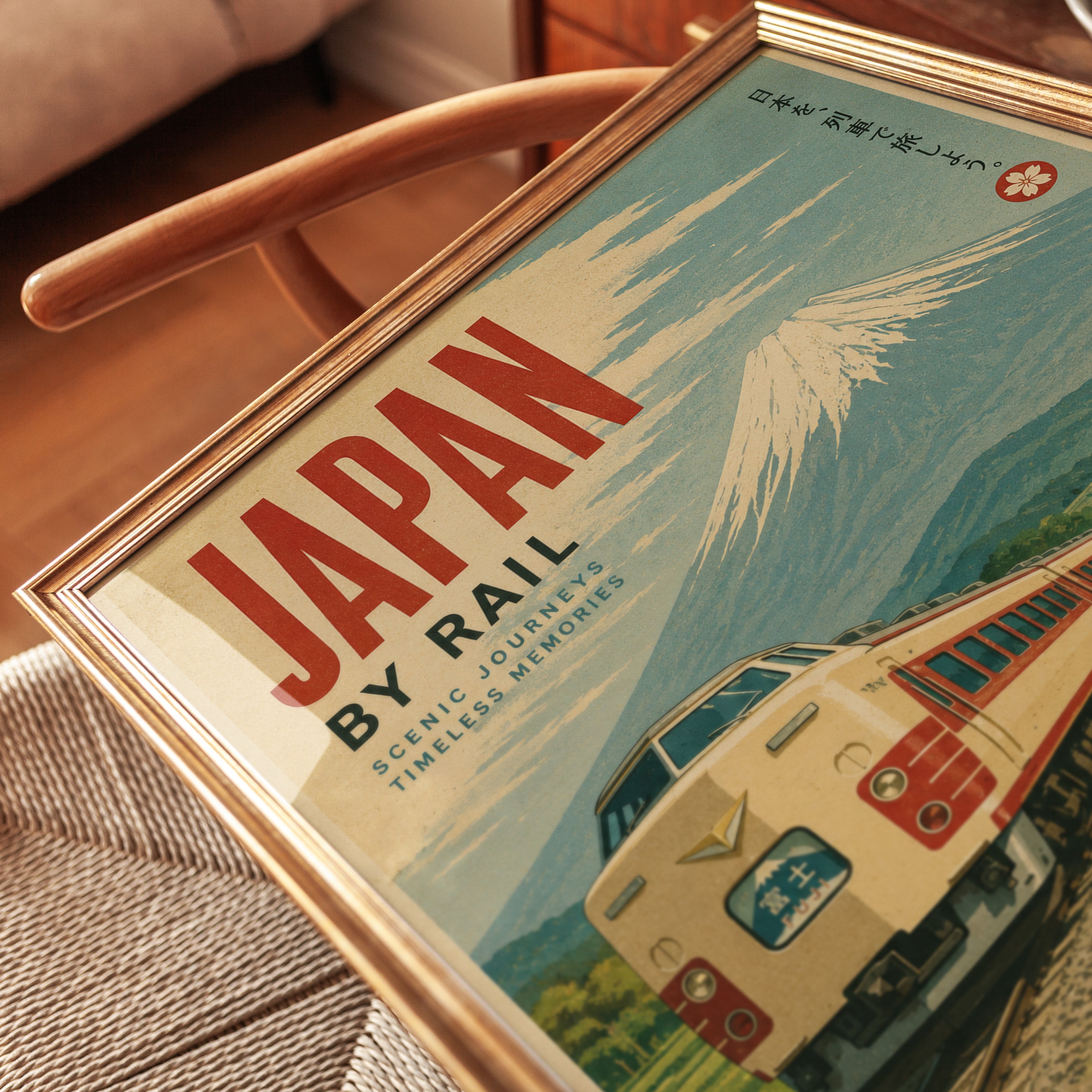 Japan Travel Poster – Vintage Railway Print - detail