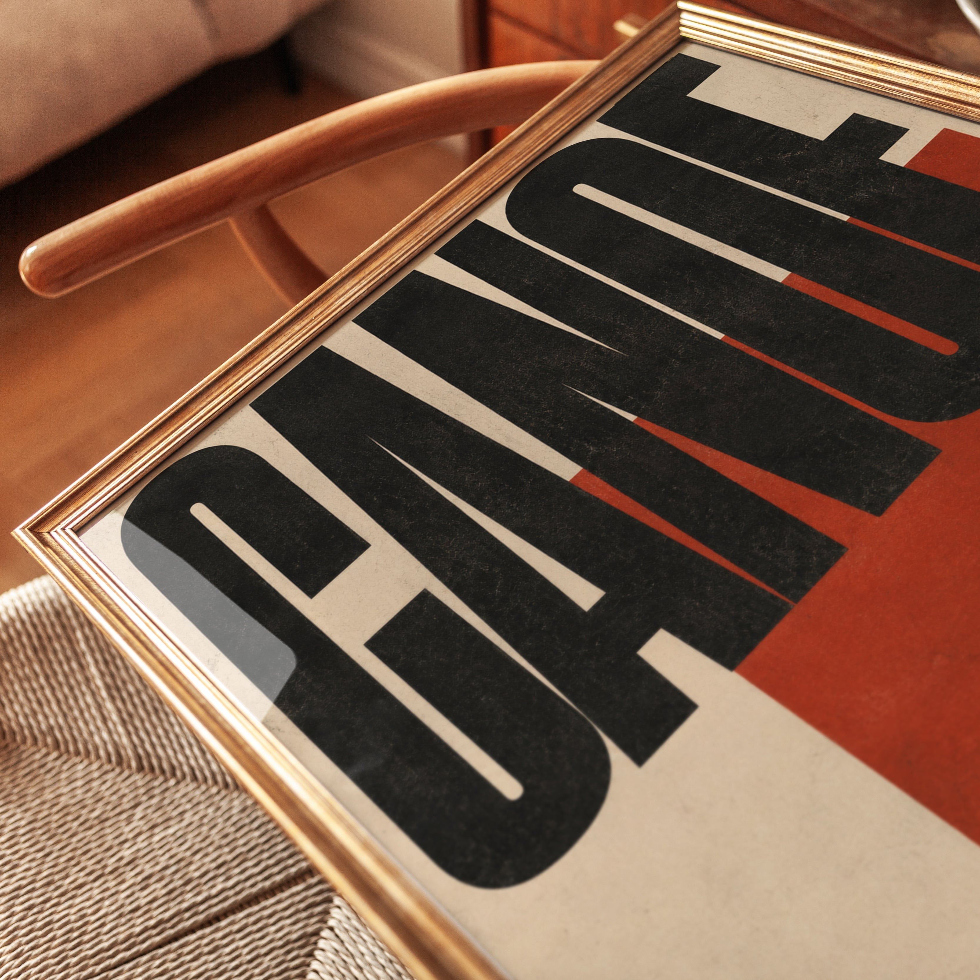 Canoe Wall Art – Minimalist Typography Print - detail