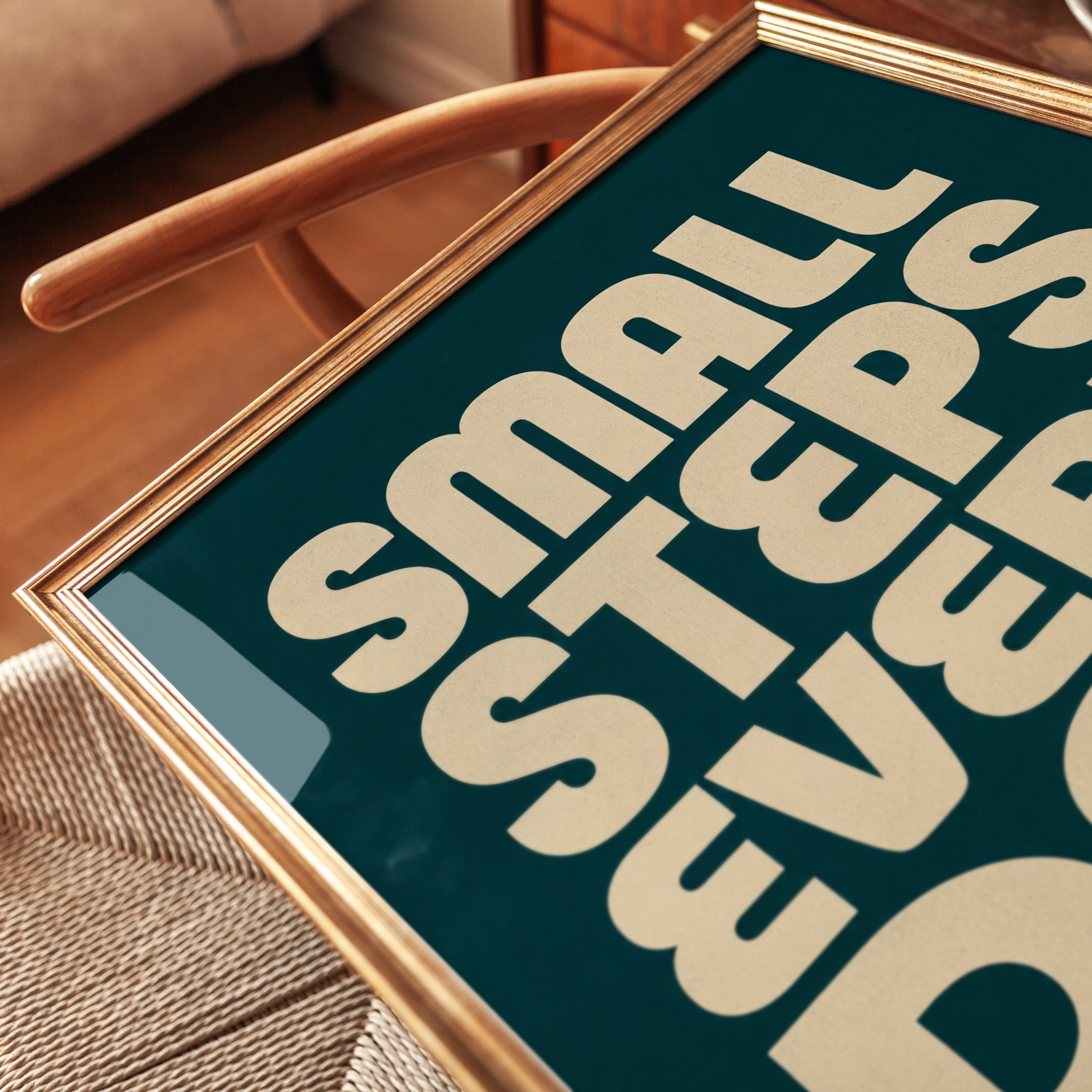 Inspirational Typography Print: Small Steps Every Day - detail