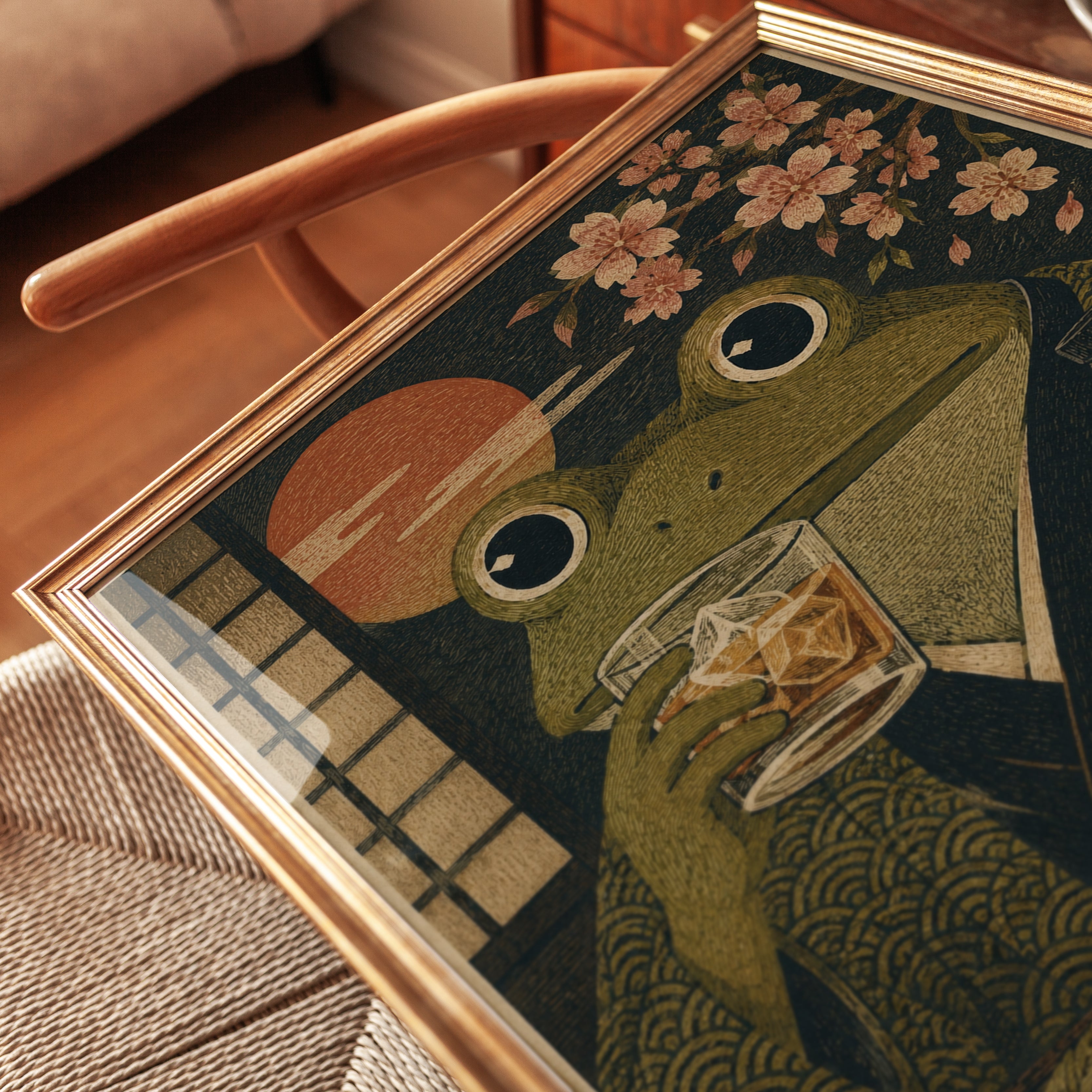 Japanese Frog Wall Art - detail