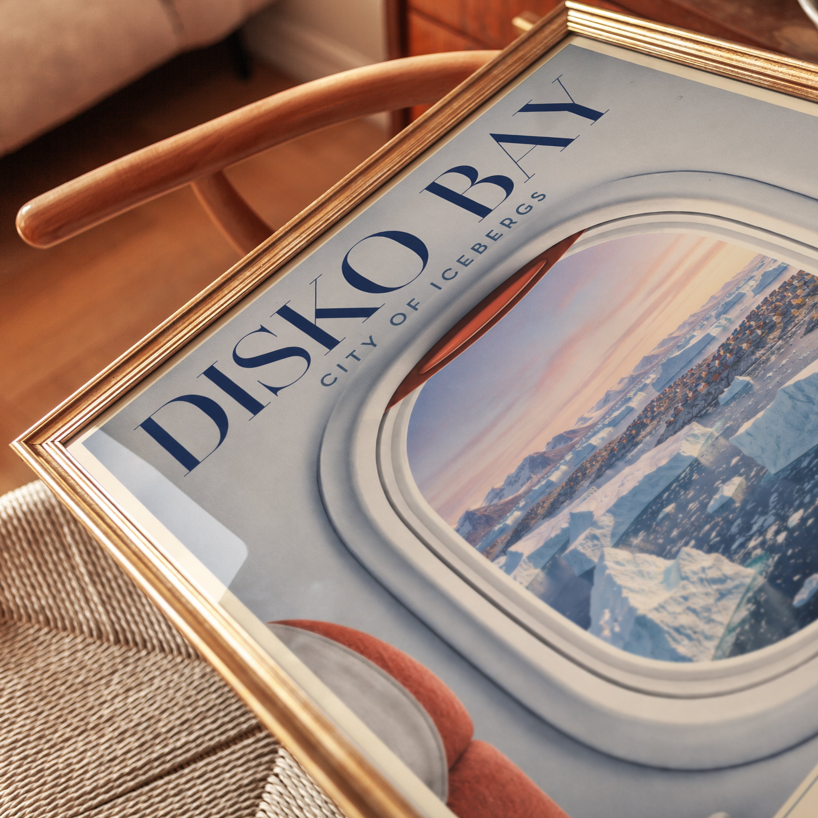 Vintage Travel Poster – Airplane Window Wall Art - detail