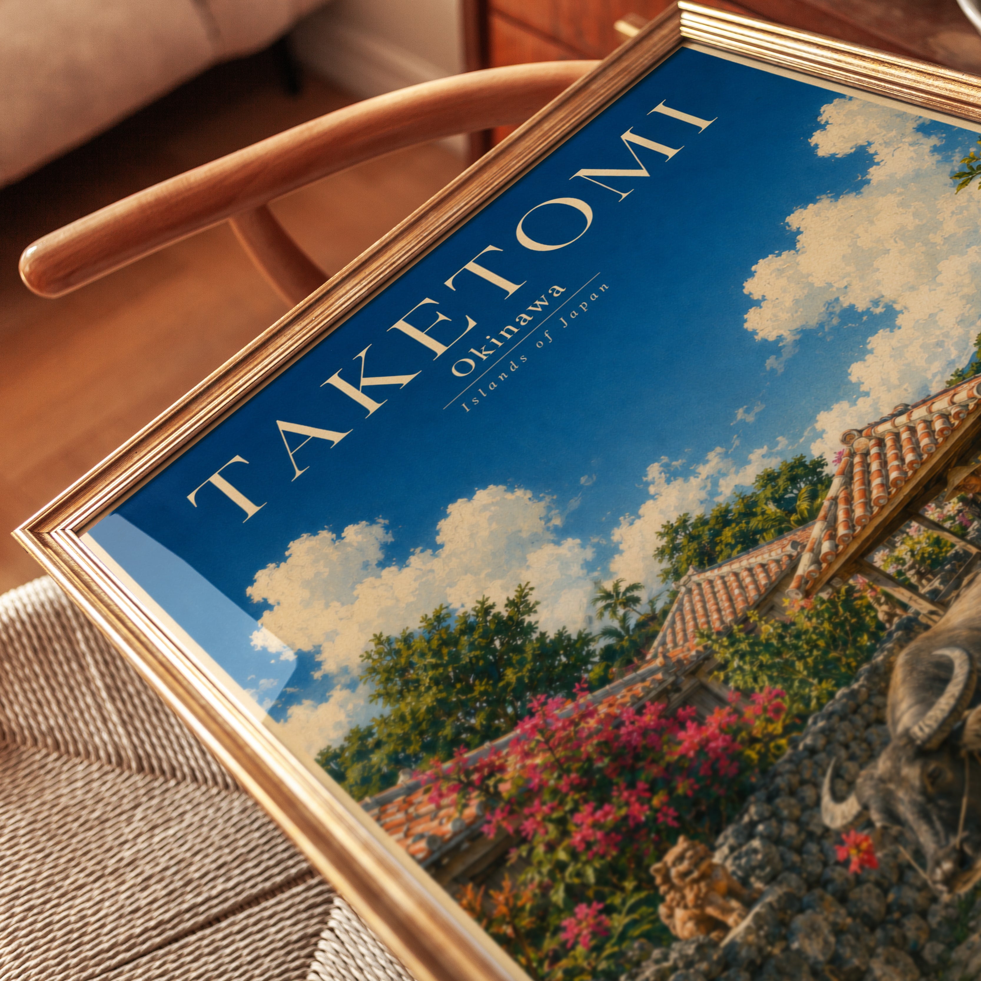 Taketomi Okinawa Print: Vintage Japanese Travel Art - detail