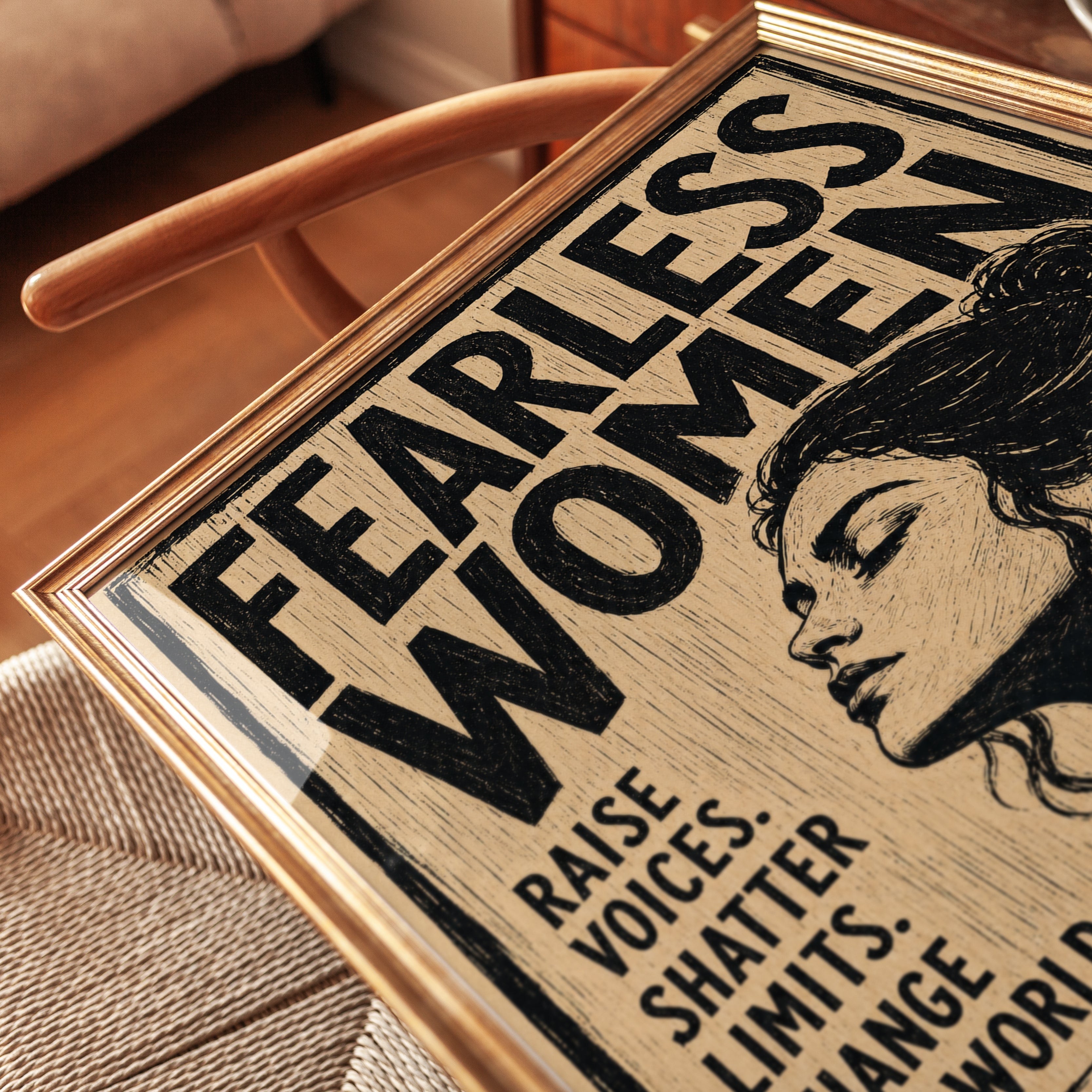 Feminist Wall Art – Fearless Women Print - detail