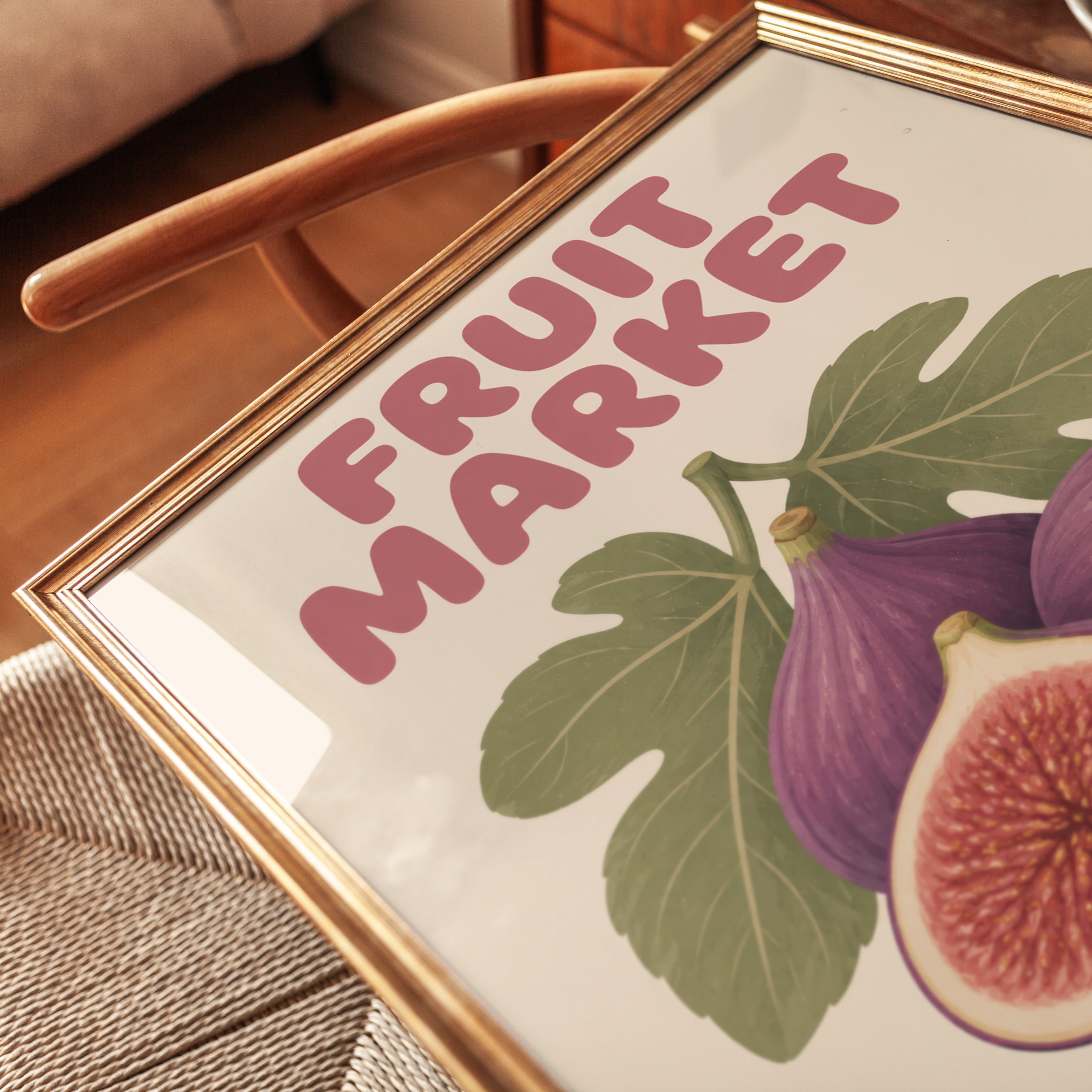 Fruit Market Poster – Fig Kitchen Wall Art - detail