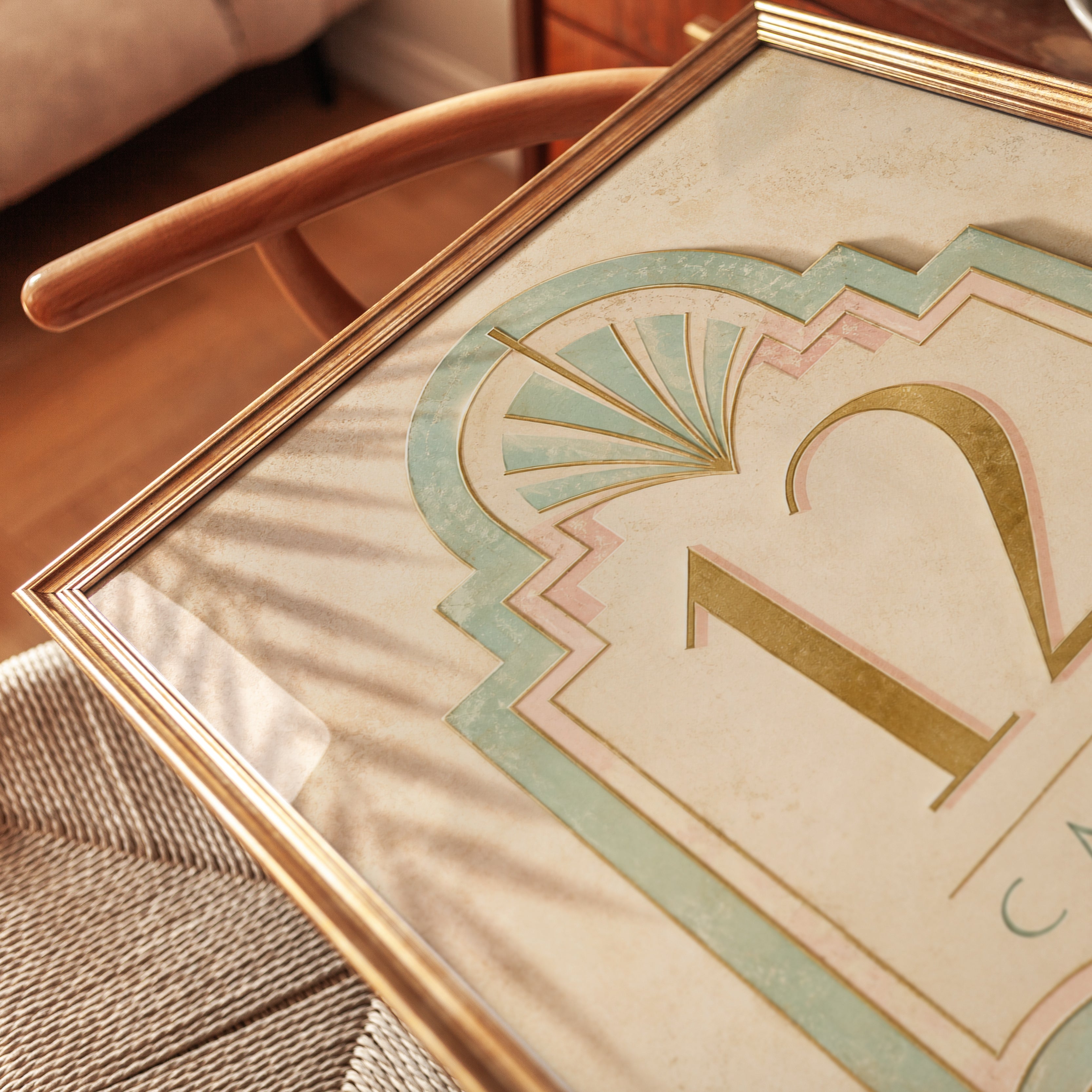 Art Deco Wall Art – Vintage Number Print - detail