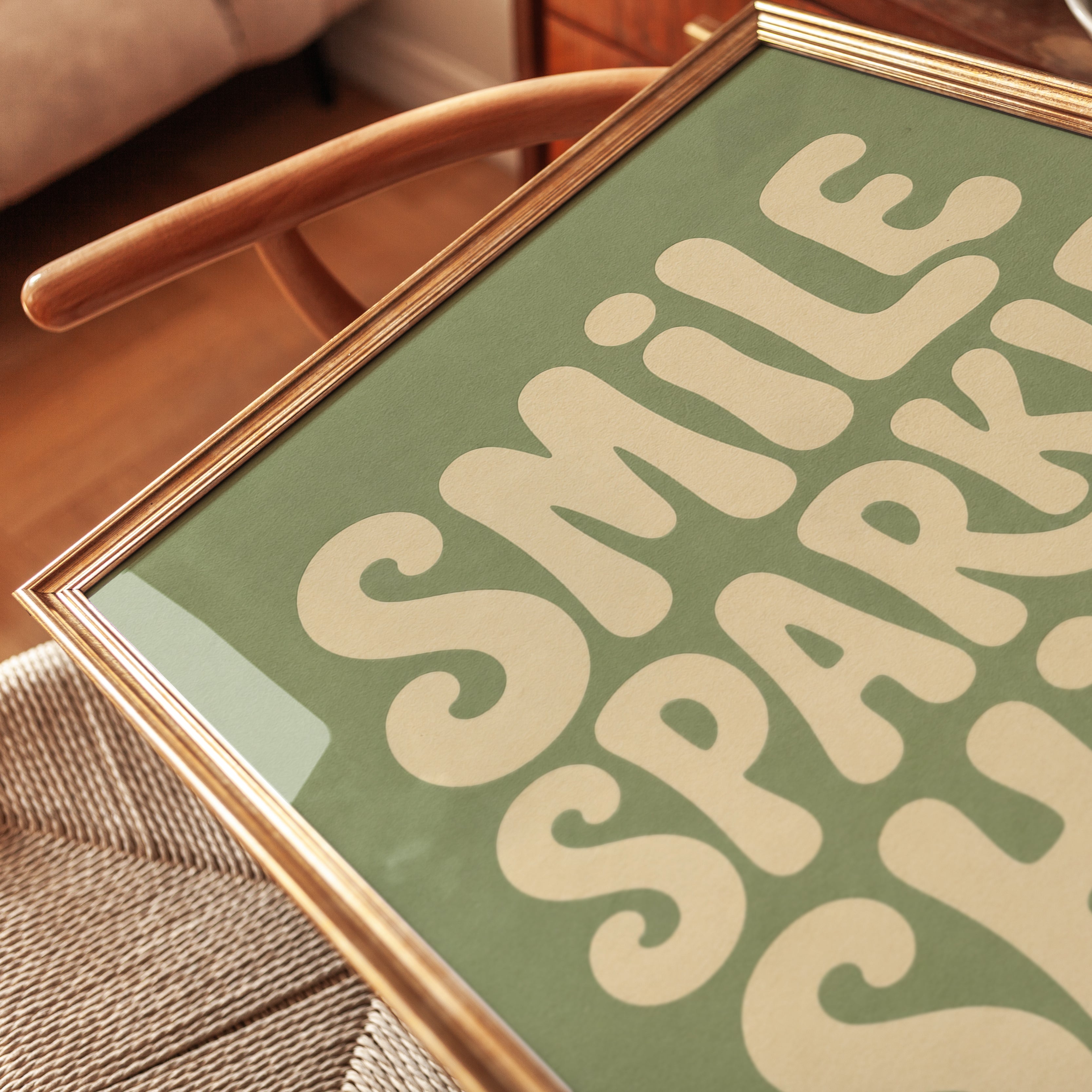 Smile Sparkle Shine Print: Retro Typography - detail