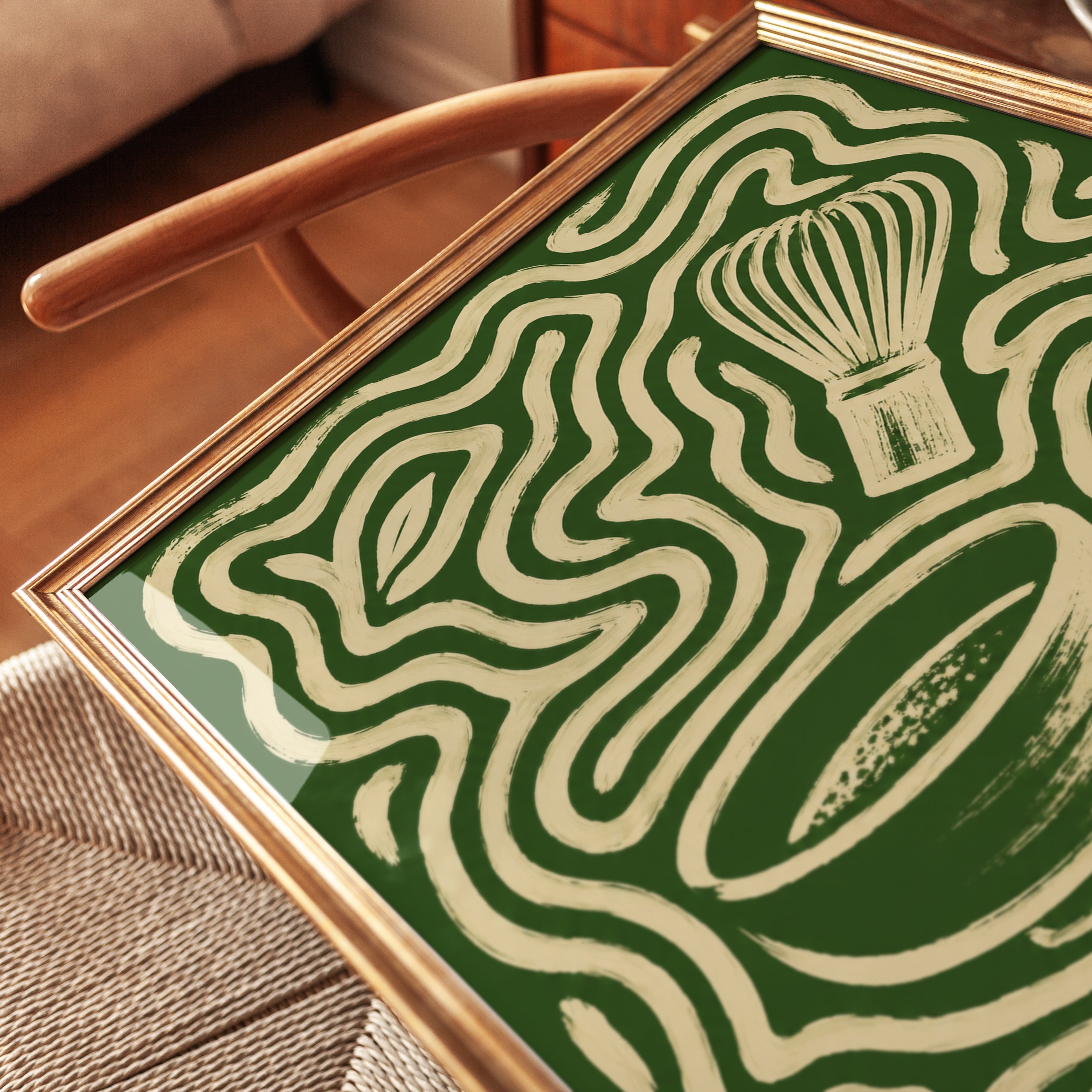 Matcha Wall Art – Retro Kitchen Print - detail