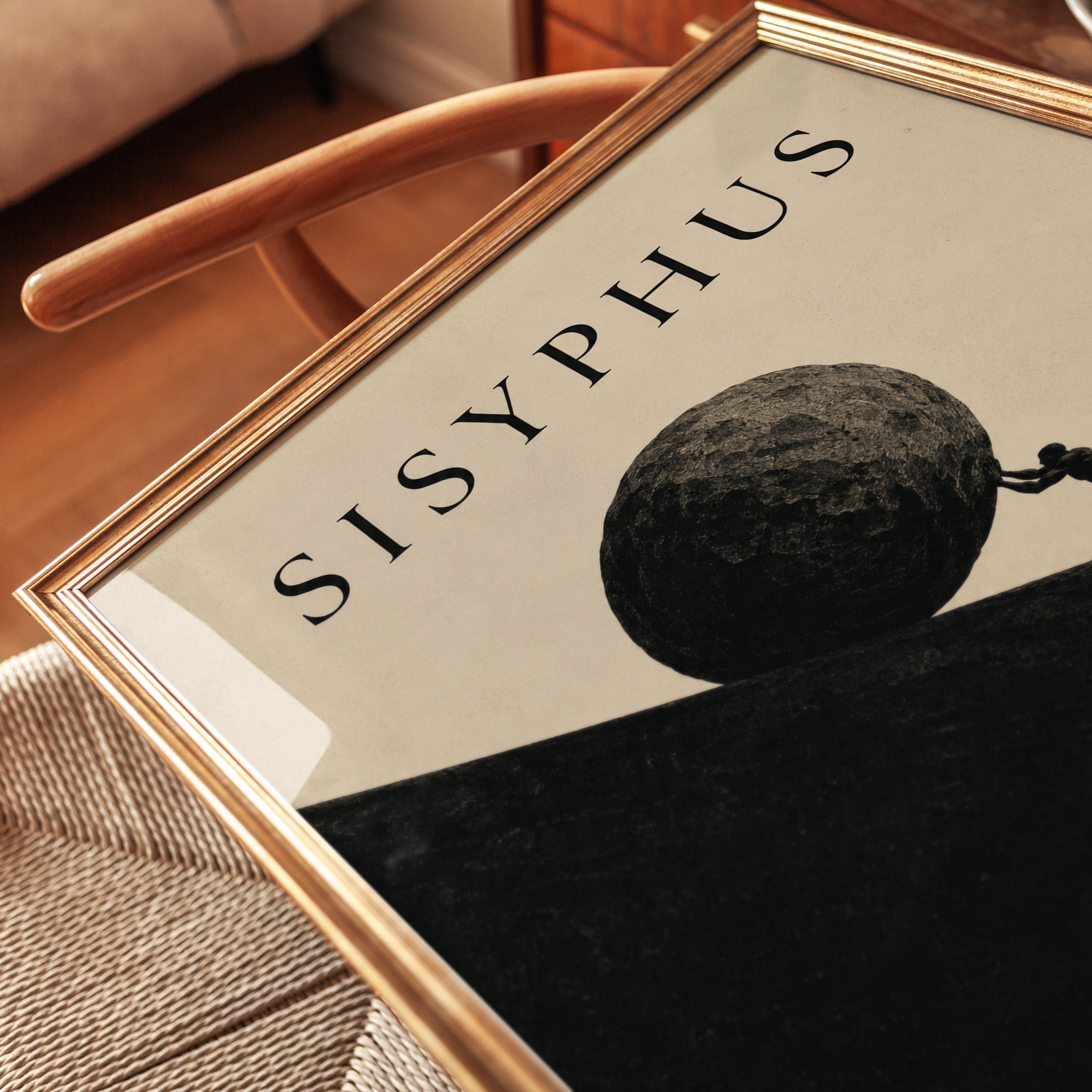 Sisyphus Wall Art – Greek Mythology Print - detail