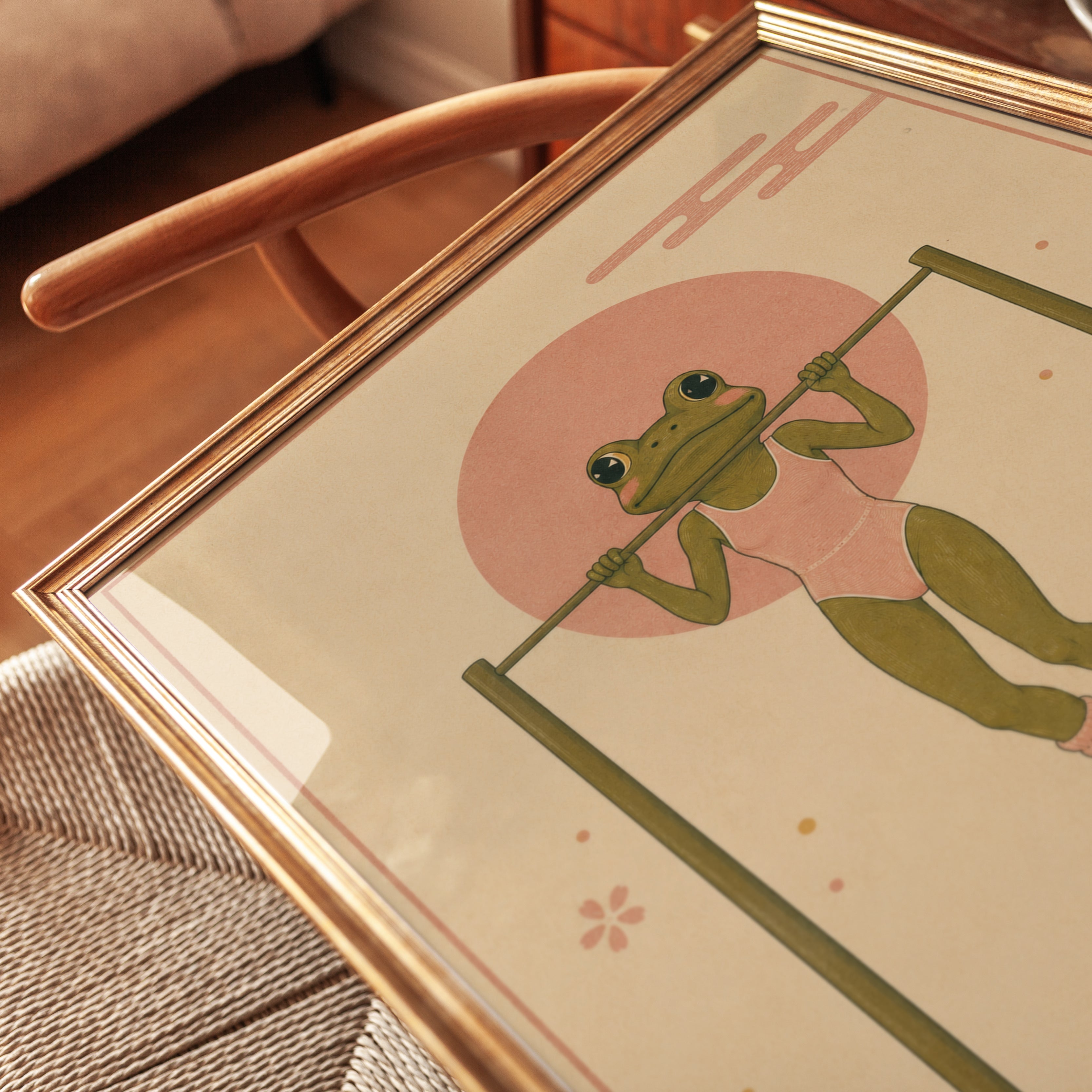 Frog Workout Wall Art – Funny Gym Print - detail