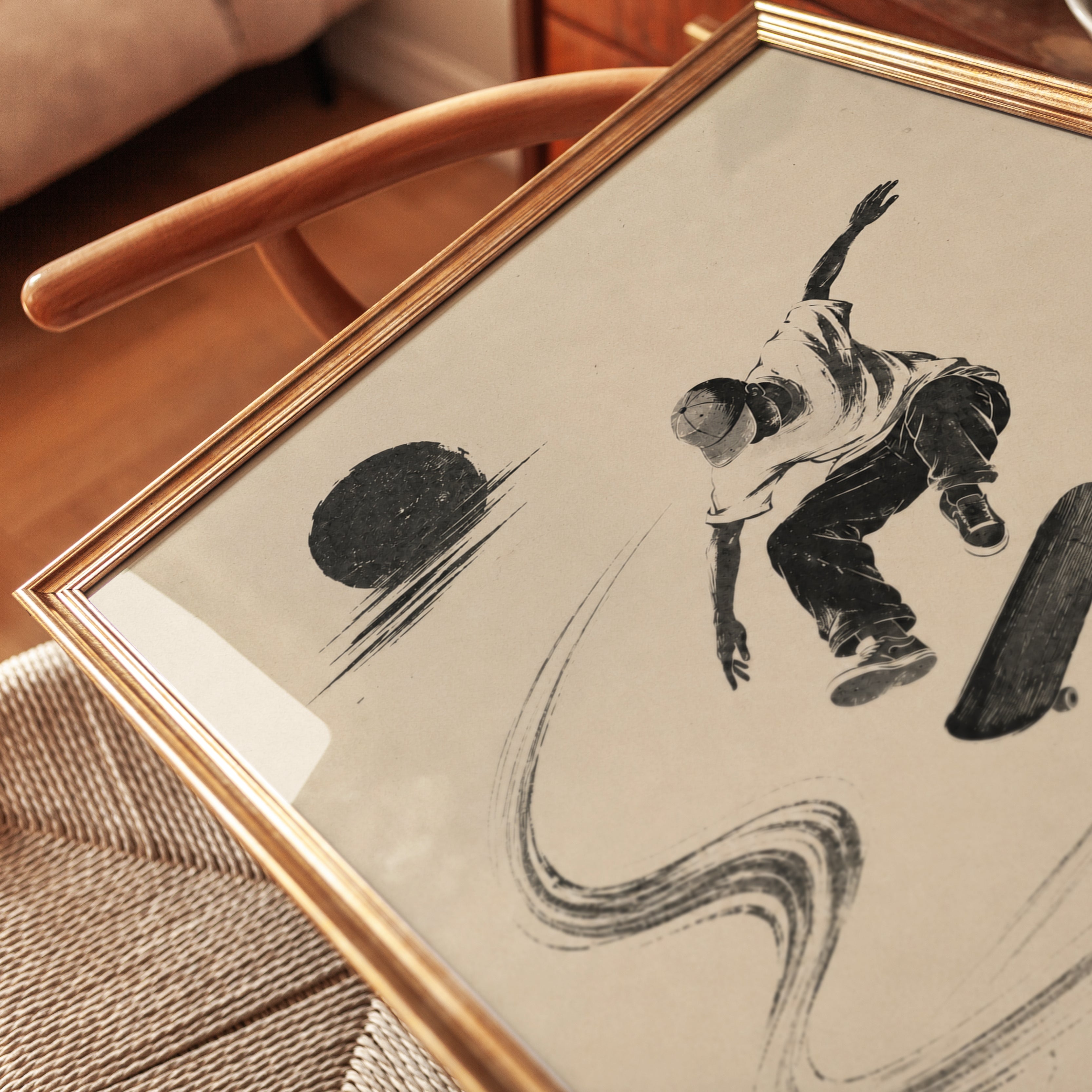 Skateboarding Wall Art – Urban Street Art Print - detail