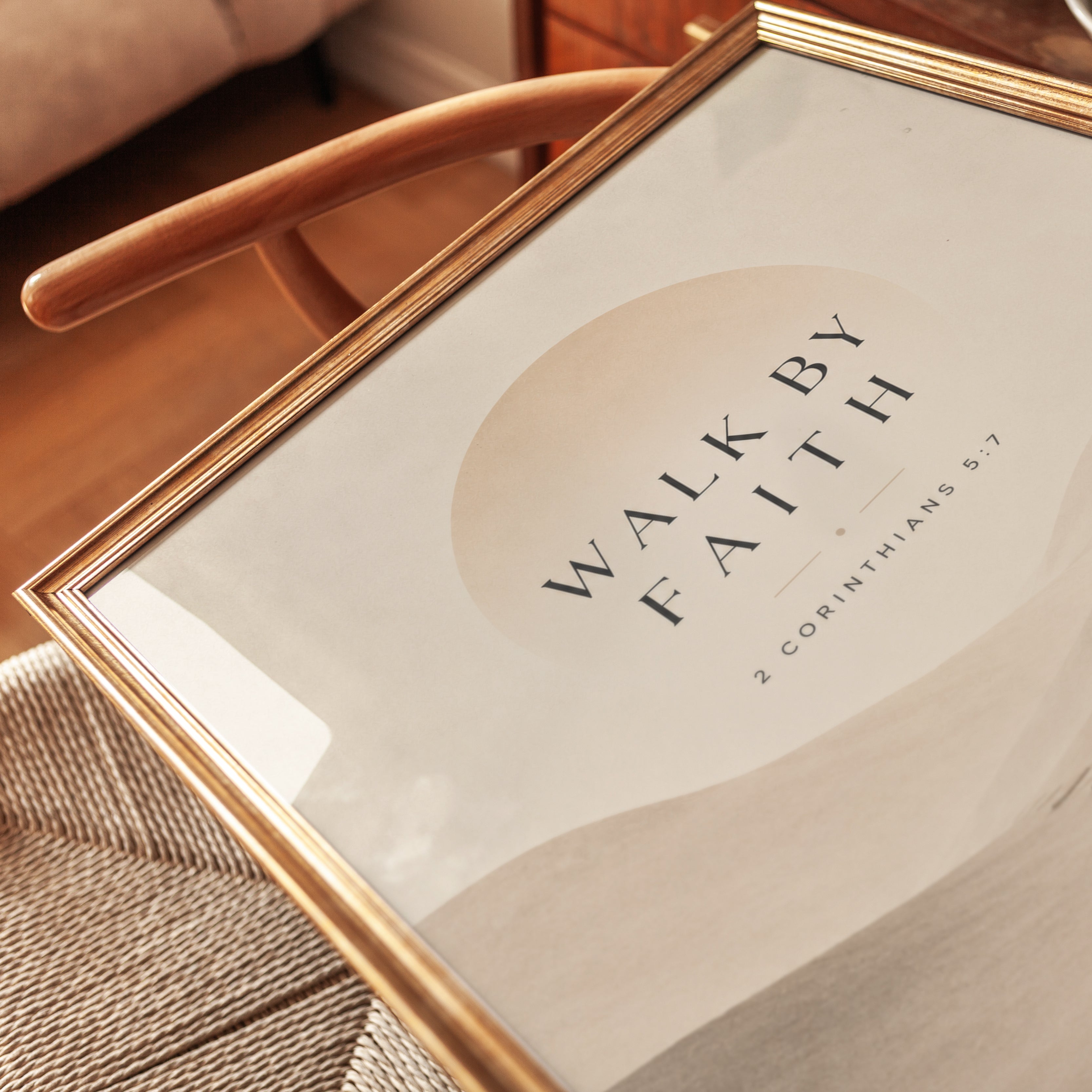 Walk By Faith Print – Bible Verse Wall Art - detail