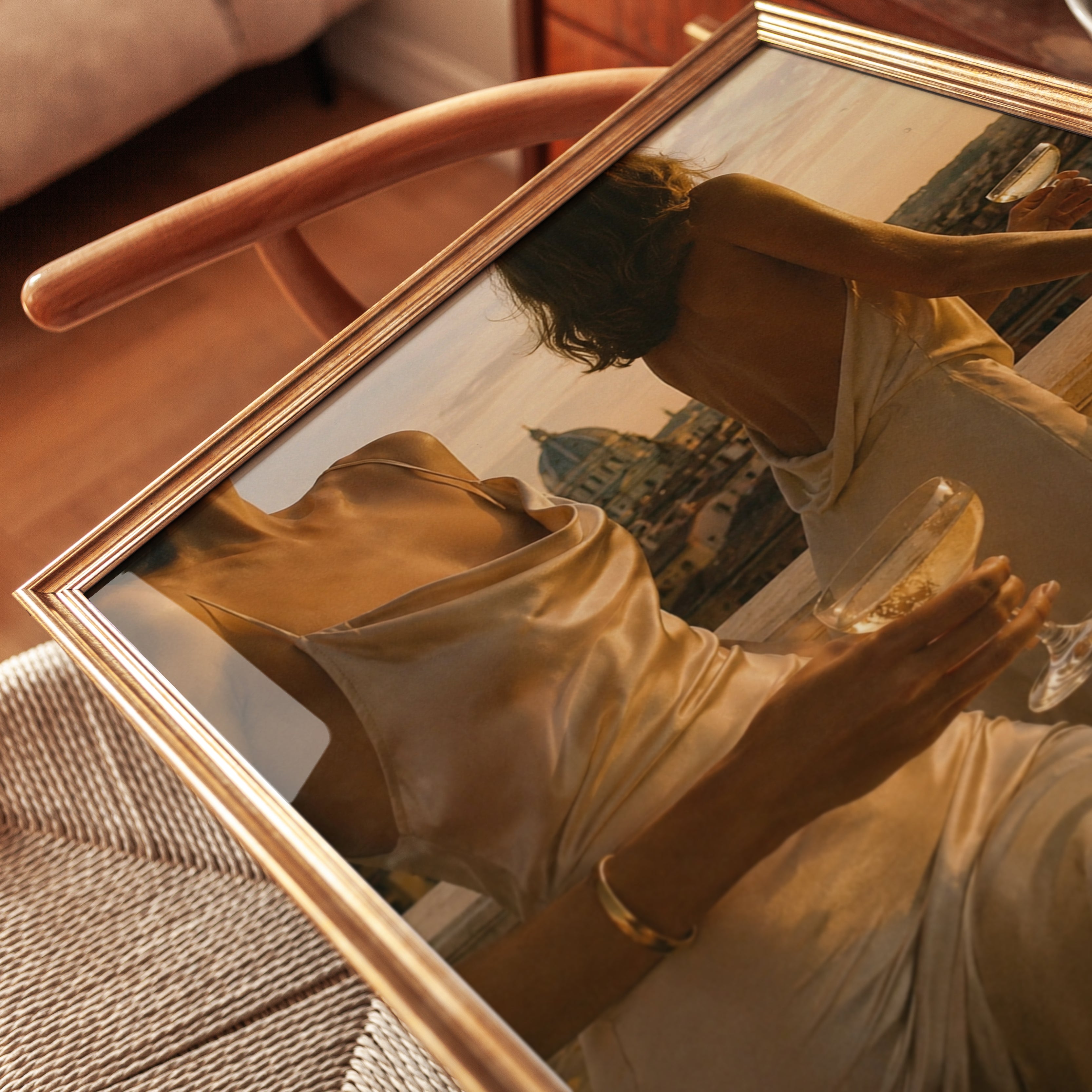 Golden Hour Rome Rooftop: Italian Lifestyle Photography Print - detail