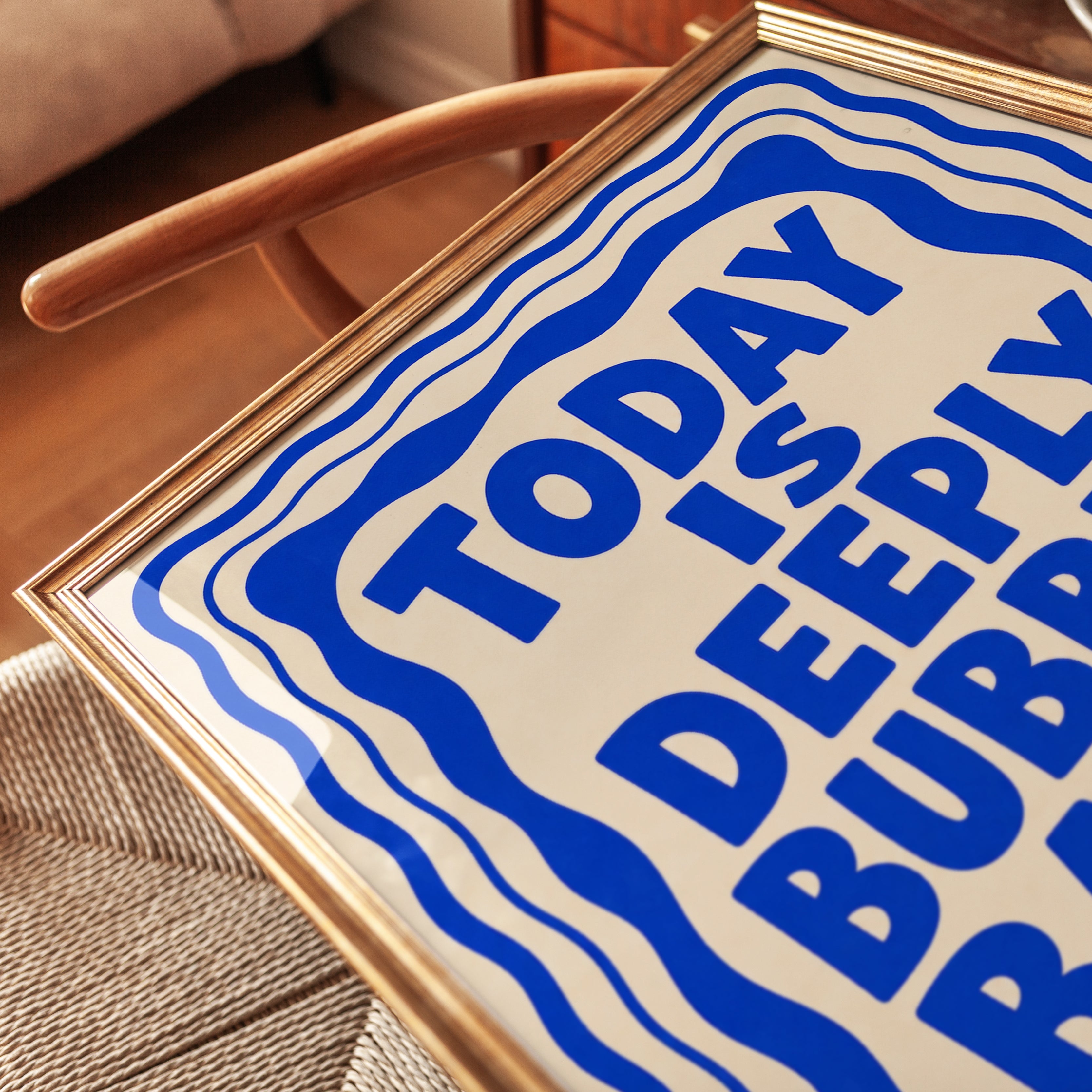 Bathroom Typography Print: Retro Bubble Bath Quote - detail
