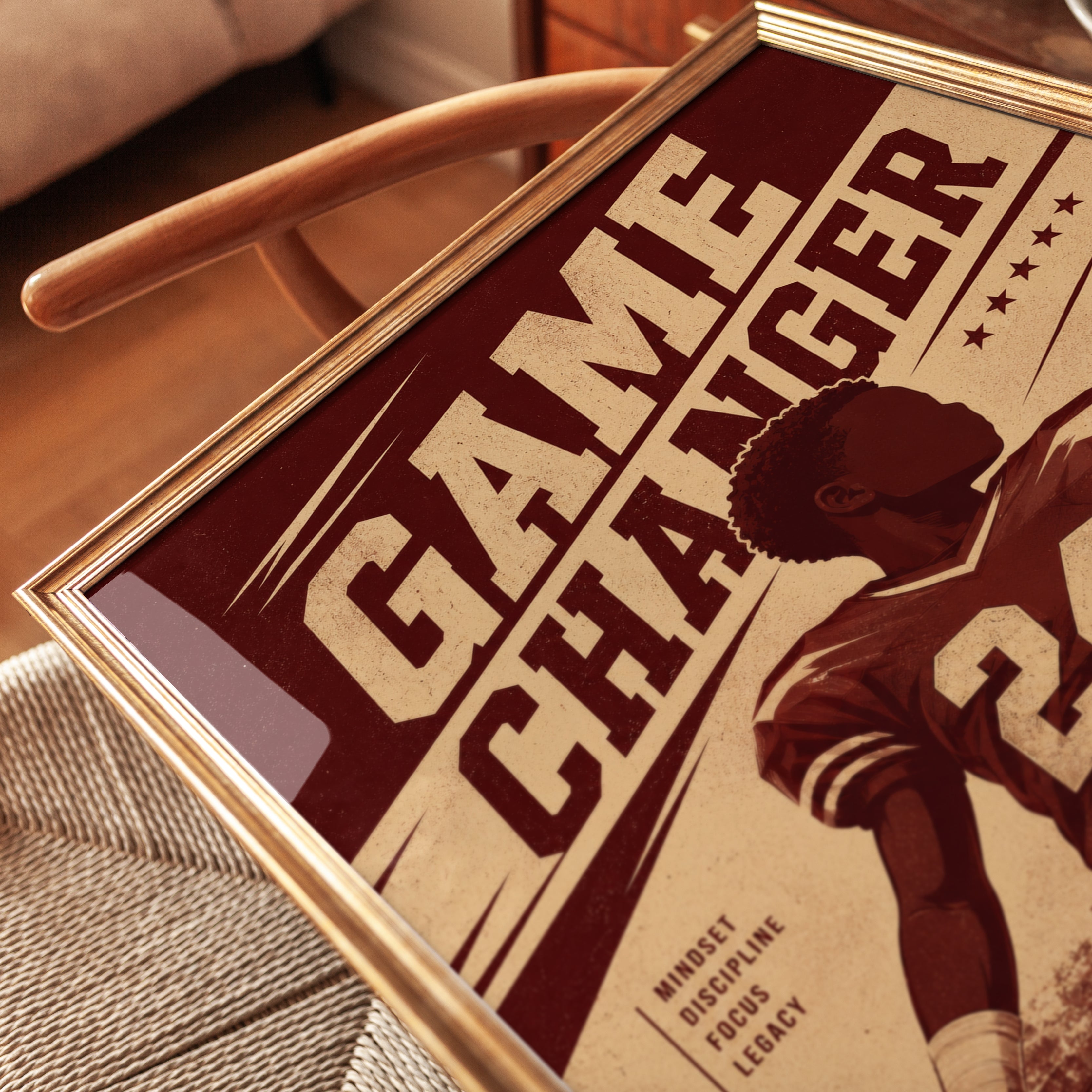 Motivational Sports Poster – Game Changer Print - detail