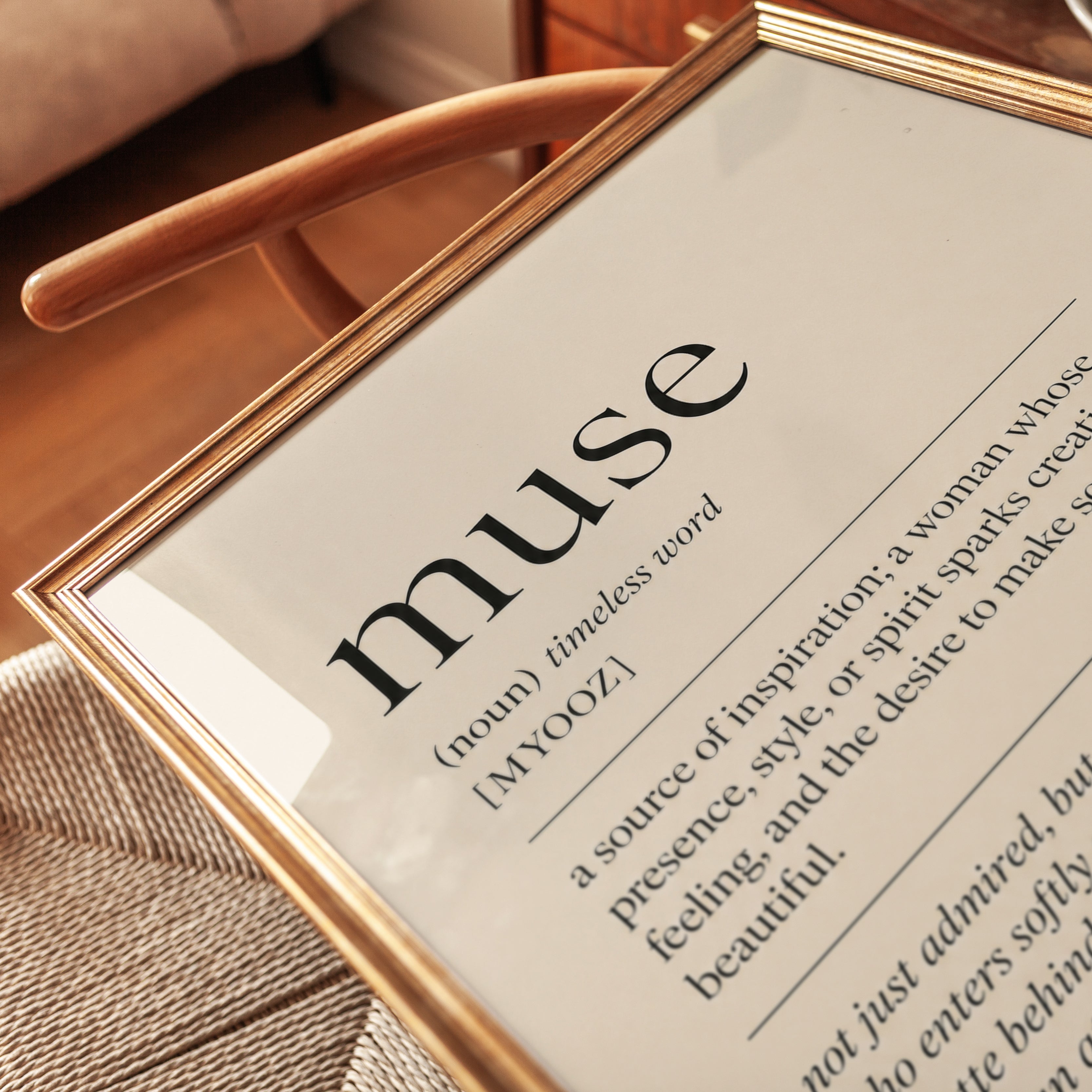 Muse Definition Print: Minimalist Typography Wall Art - detail