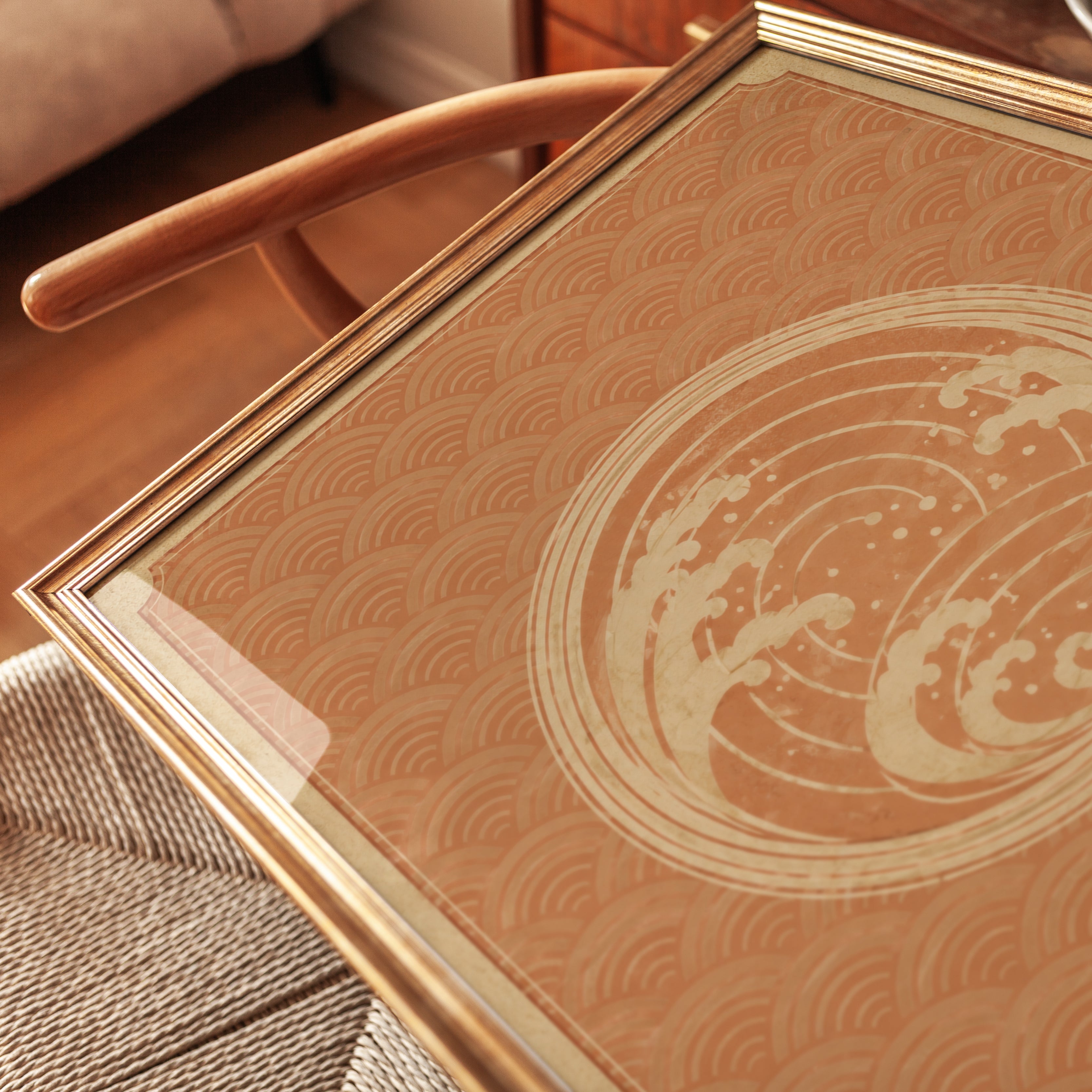 Wave Art Print: Japanese Seigaiha Design - detail