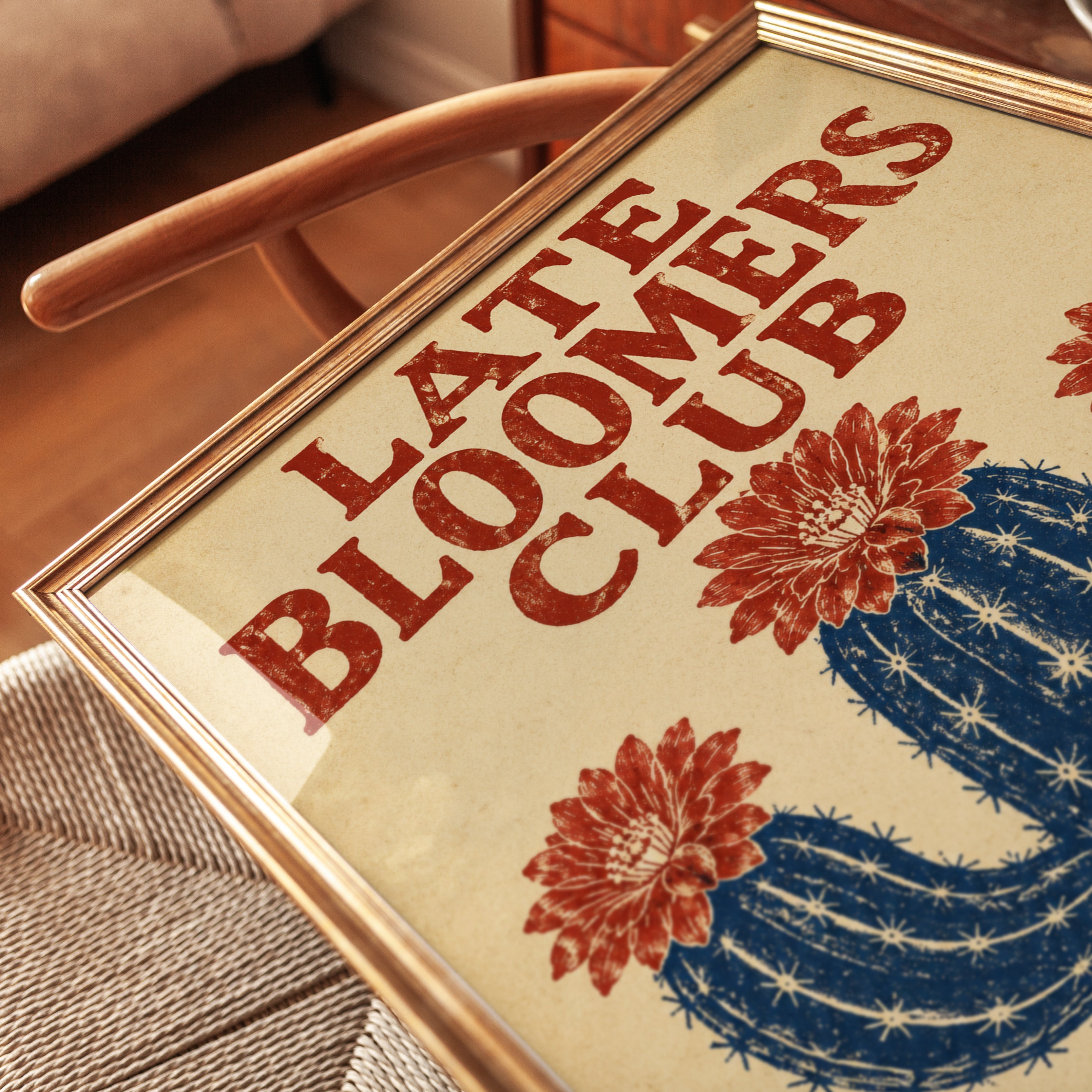 Cactus Typography Print - detail
