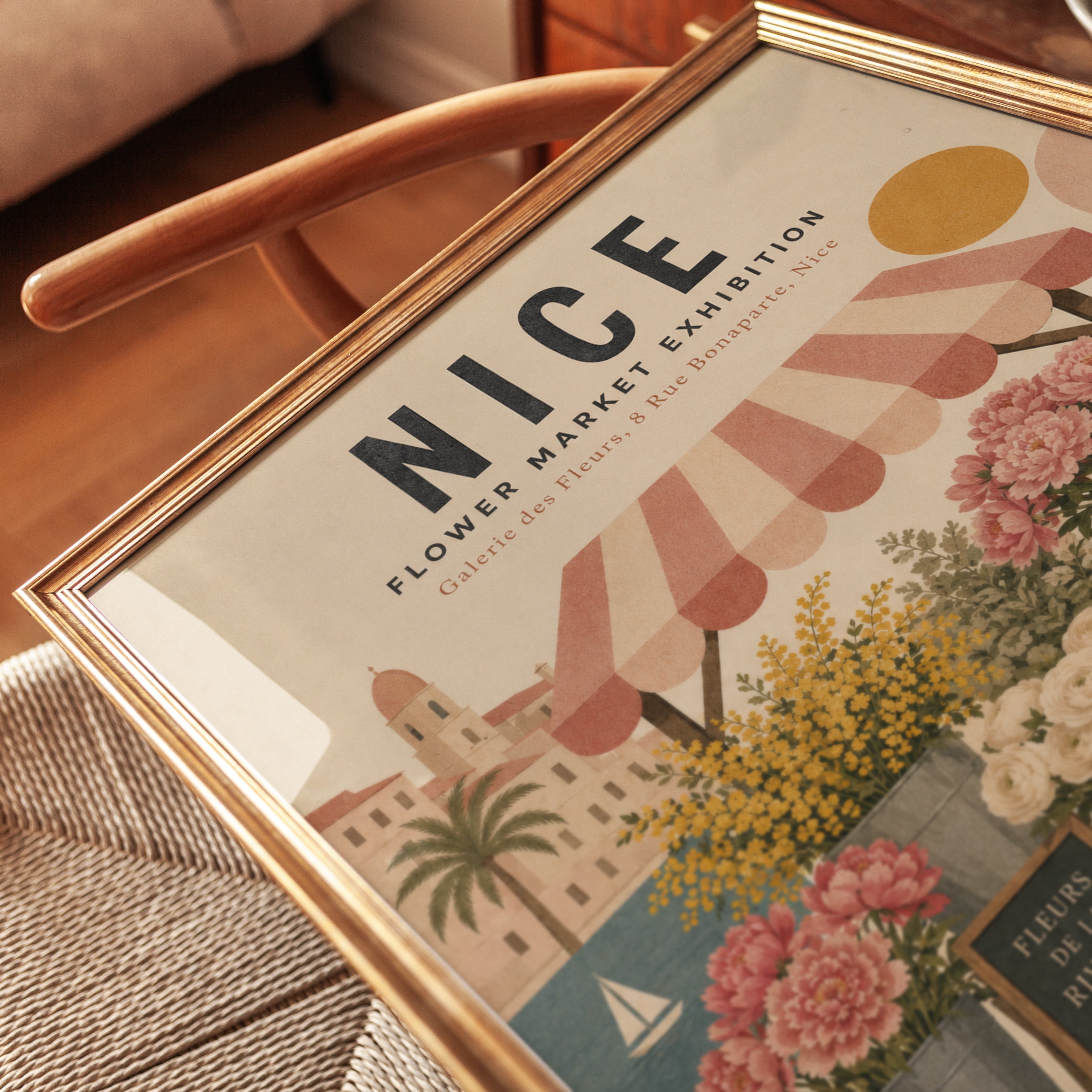Nice Flower Market Poster: Vintage French Riviera Botanical Art - detail