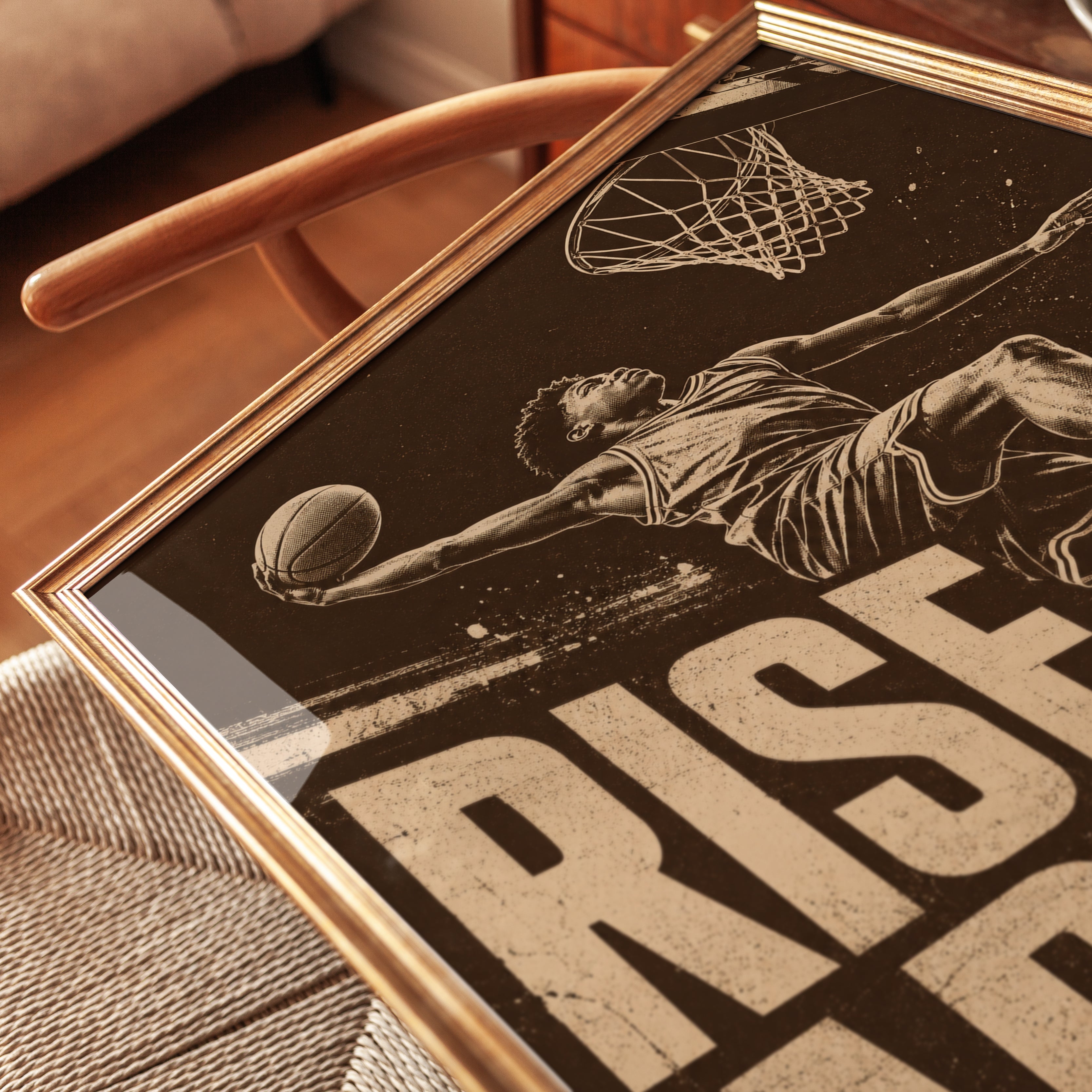 Basketball Wall Art – Sports Motivation Print - detail