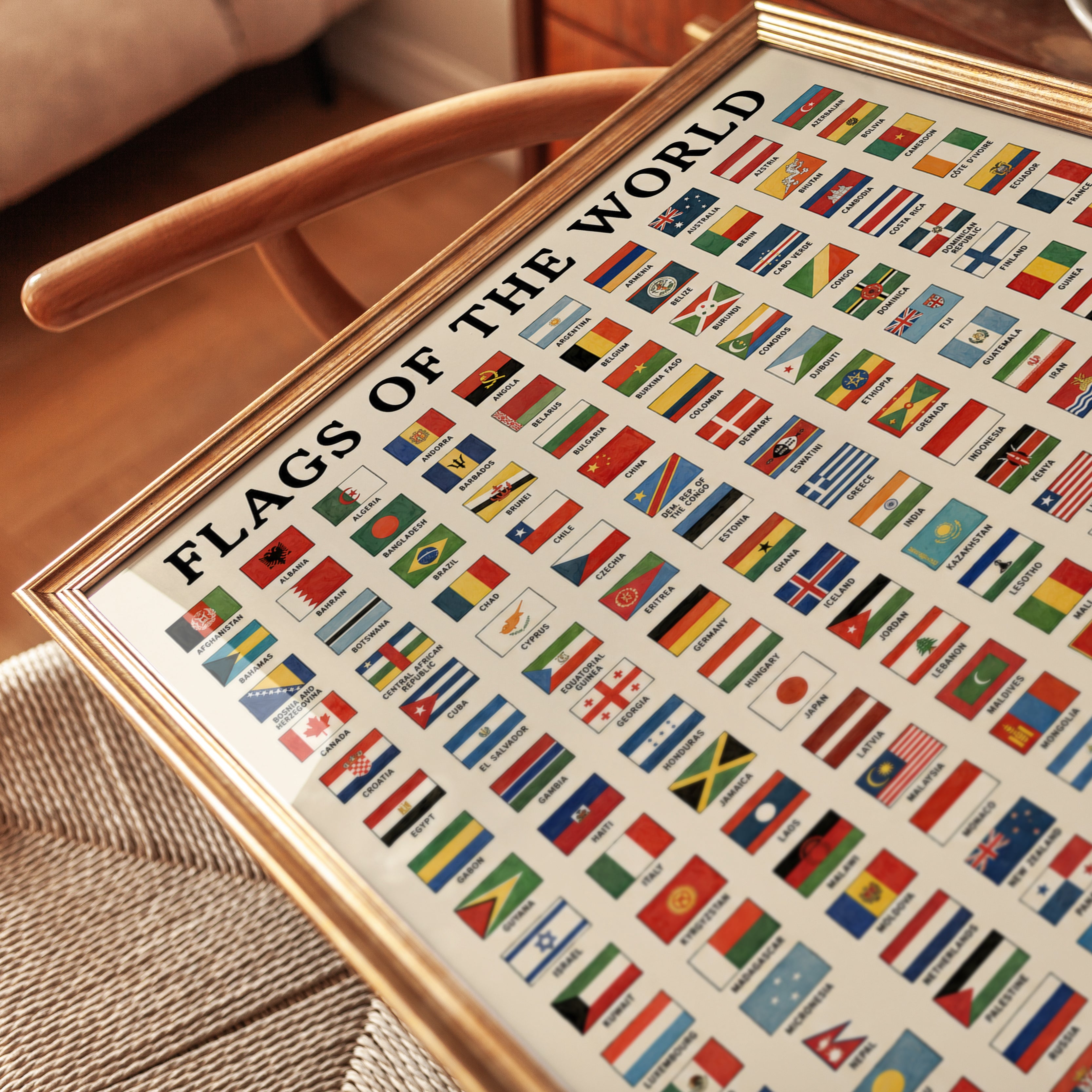 Flags of the World Educational Poster: International Reference Chart - detail