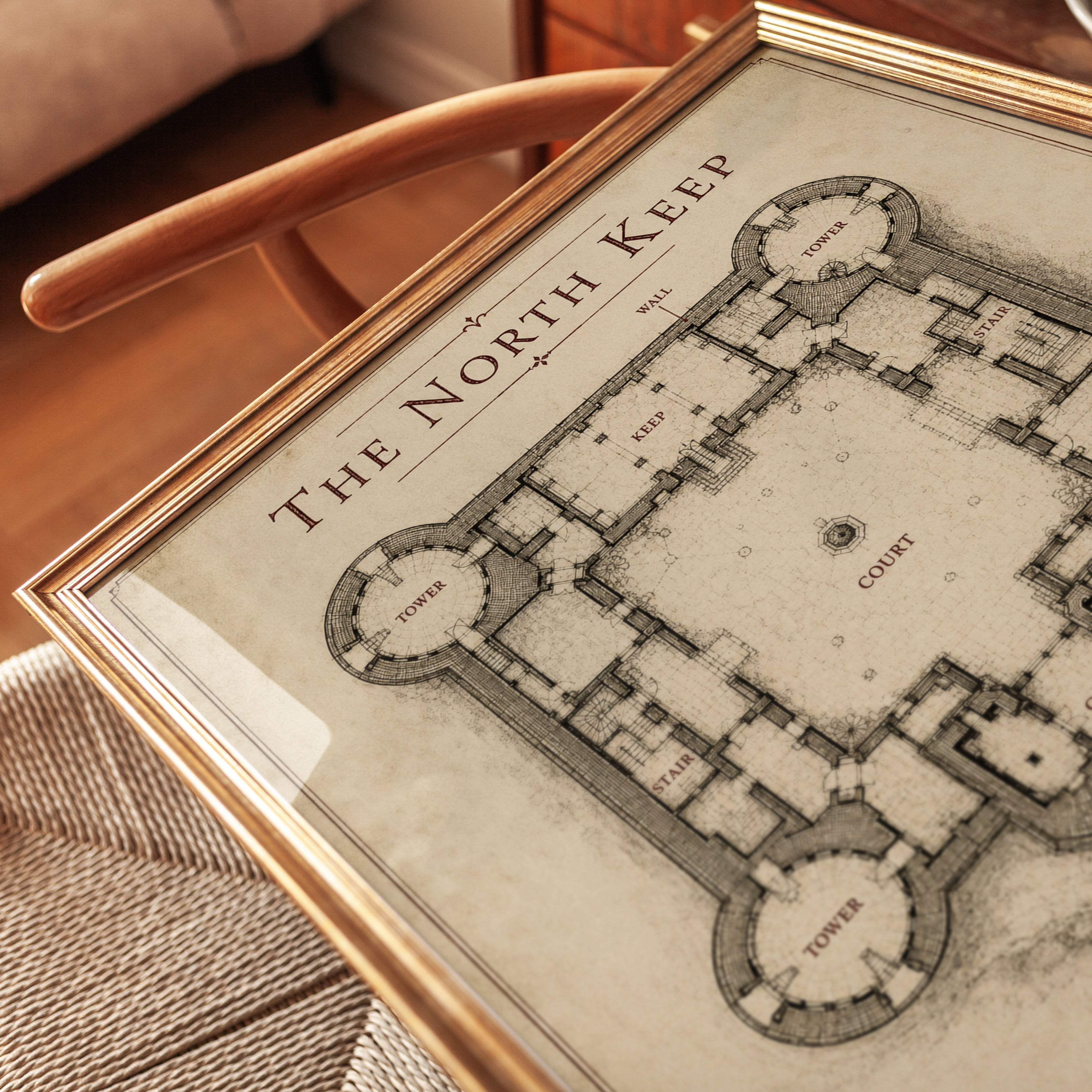 Castle Floor Plan Print - detail