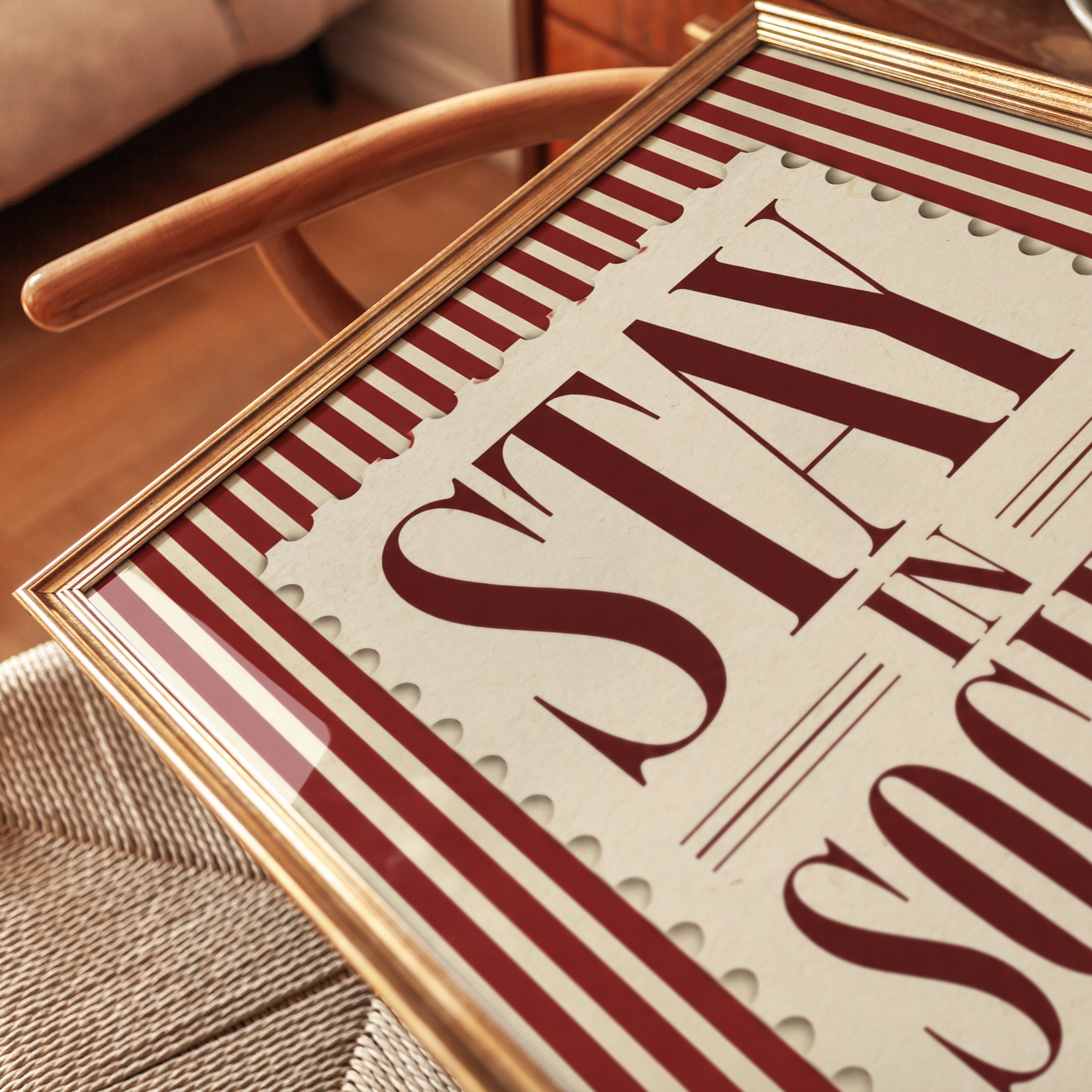 Vintage Typography Print - detail