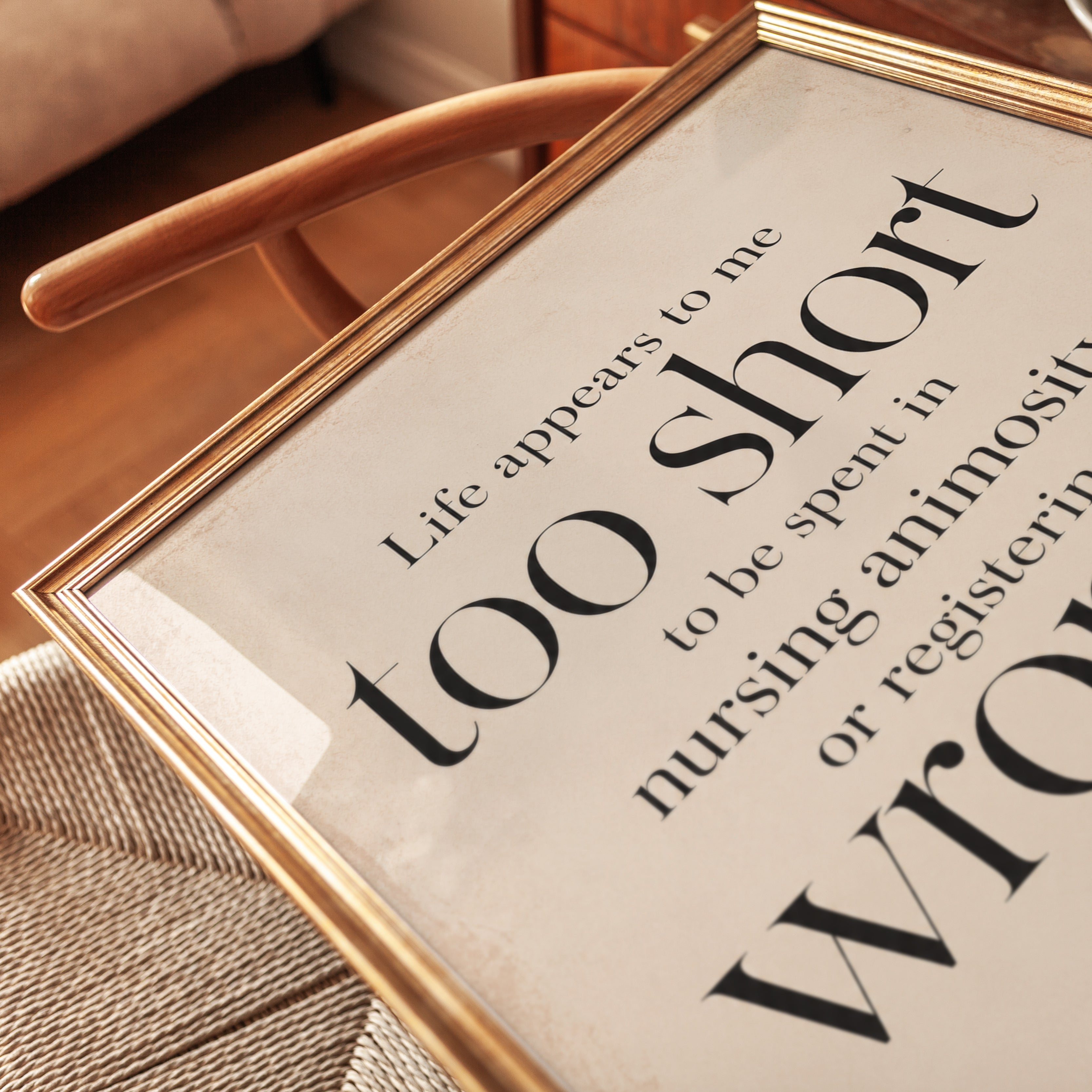 Literary Quote Wall Art – Charlotte Bronte Print - detail