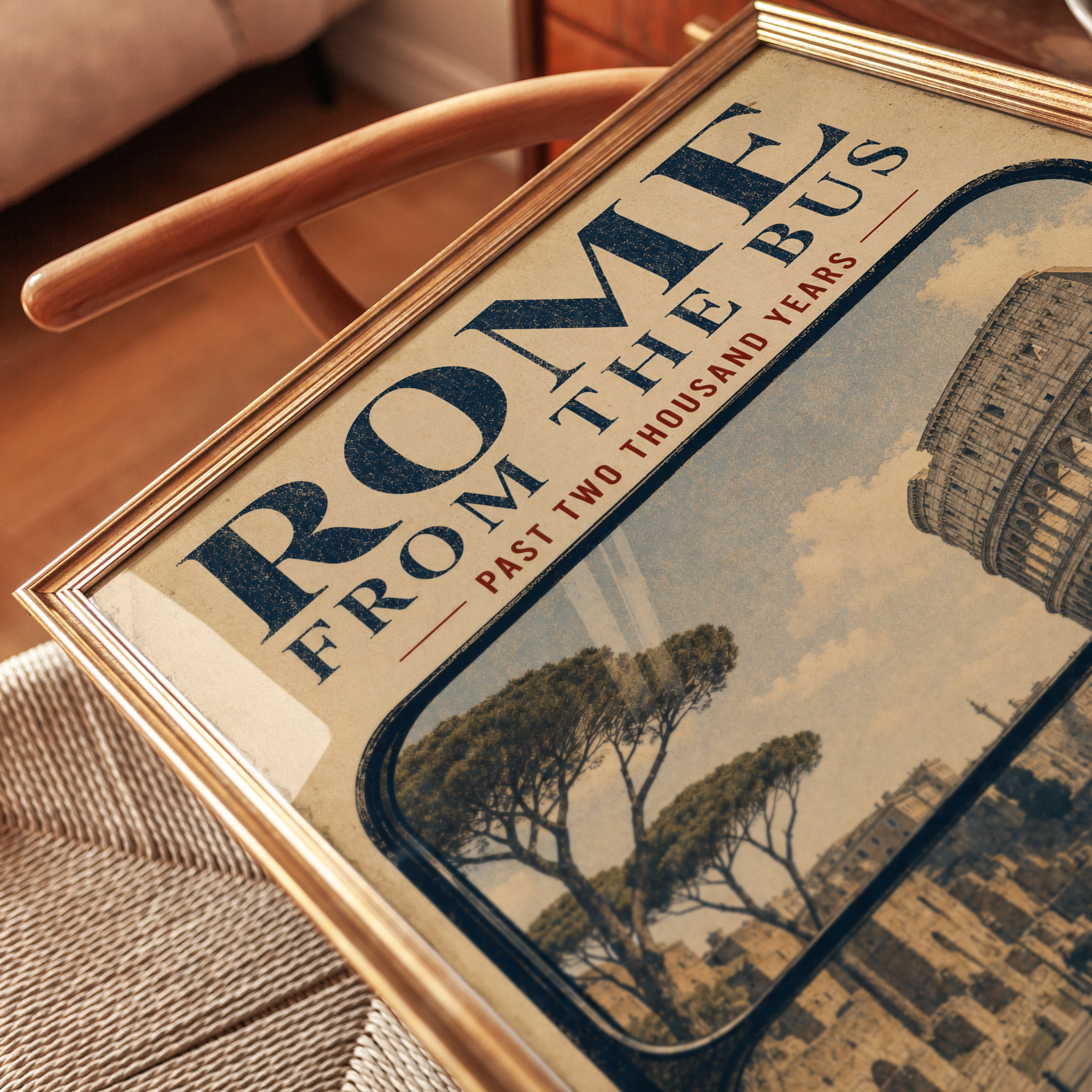 Rome Travel Poster – Vintage Italy Wall Art - detail