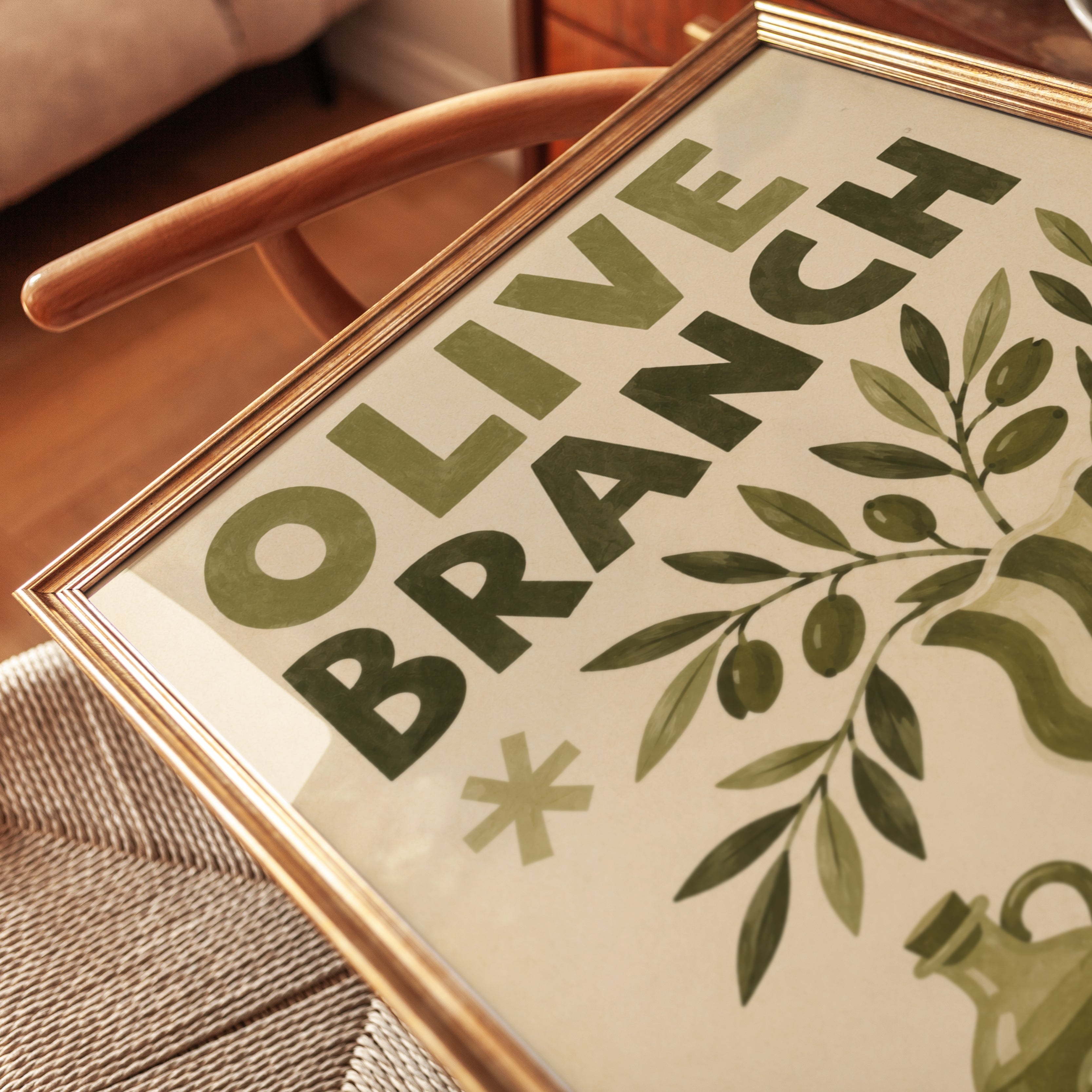 Kitchen Wall Art – Olive Branch Print - detail