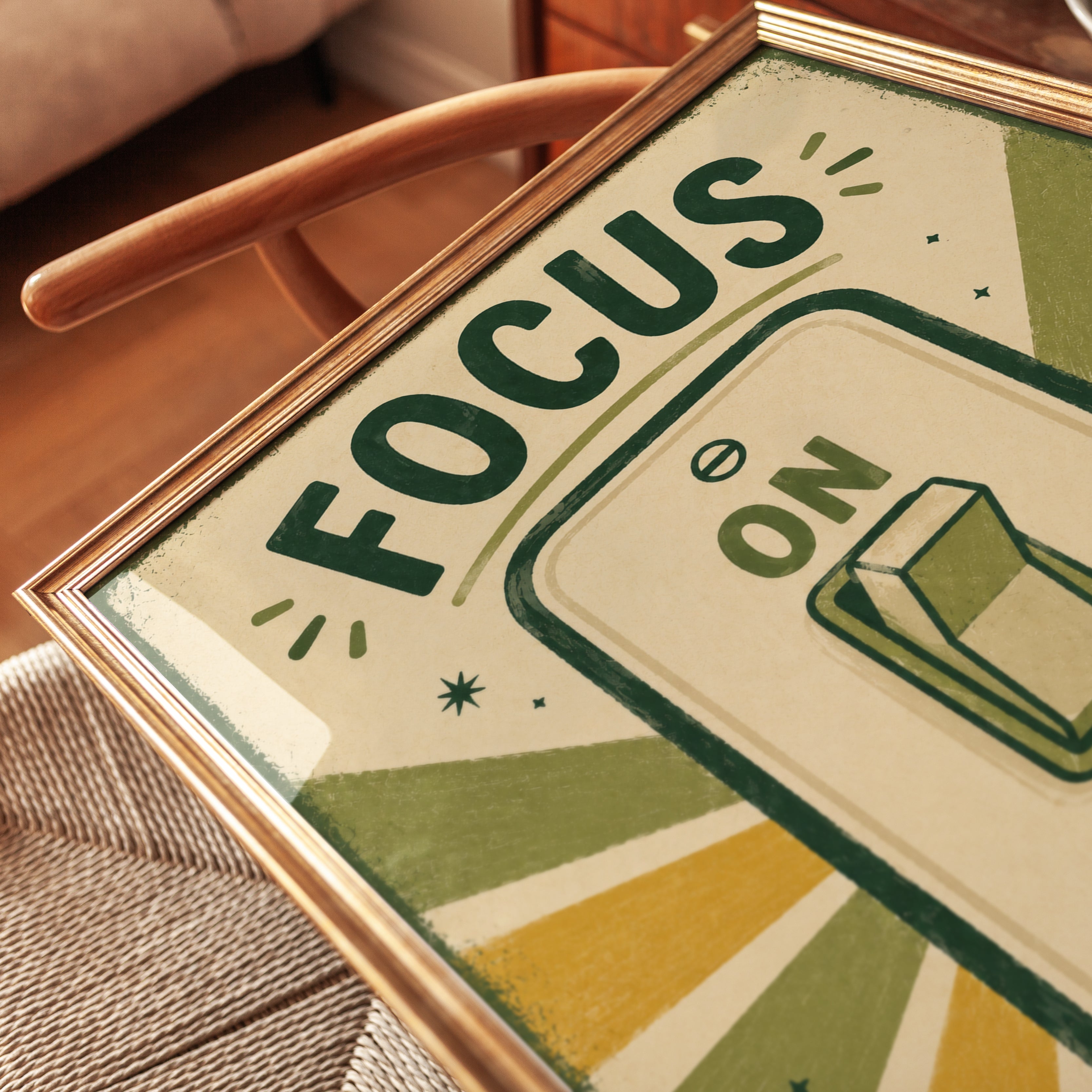 Focus Wall Art – Retro Motivational Print - detail
