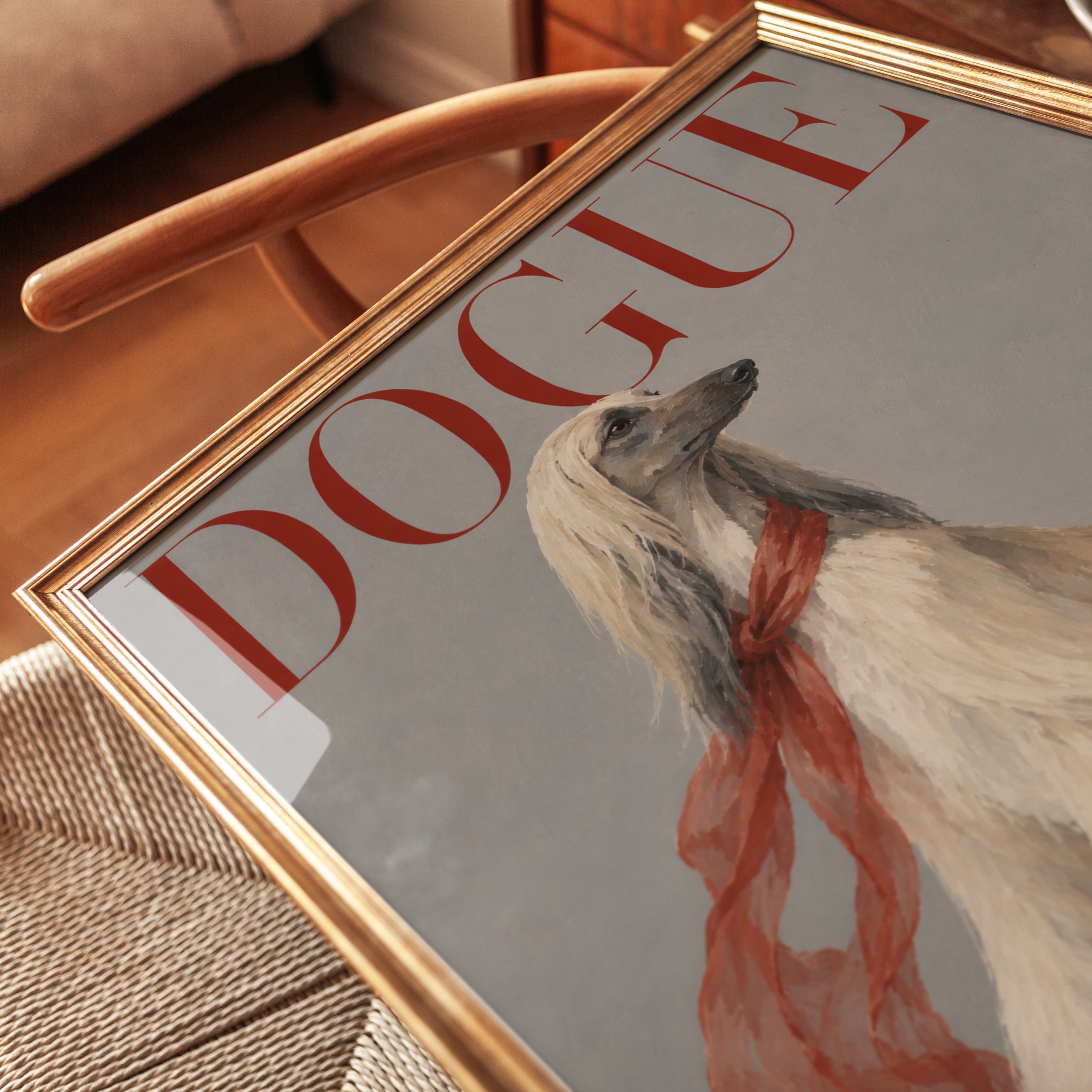 Fashion Dog Wall Art – Afghan Hound Print - detail