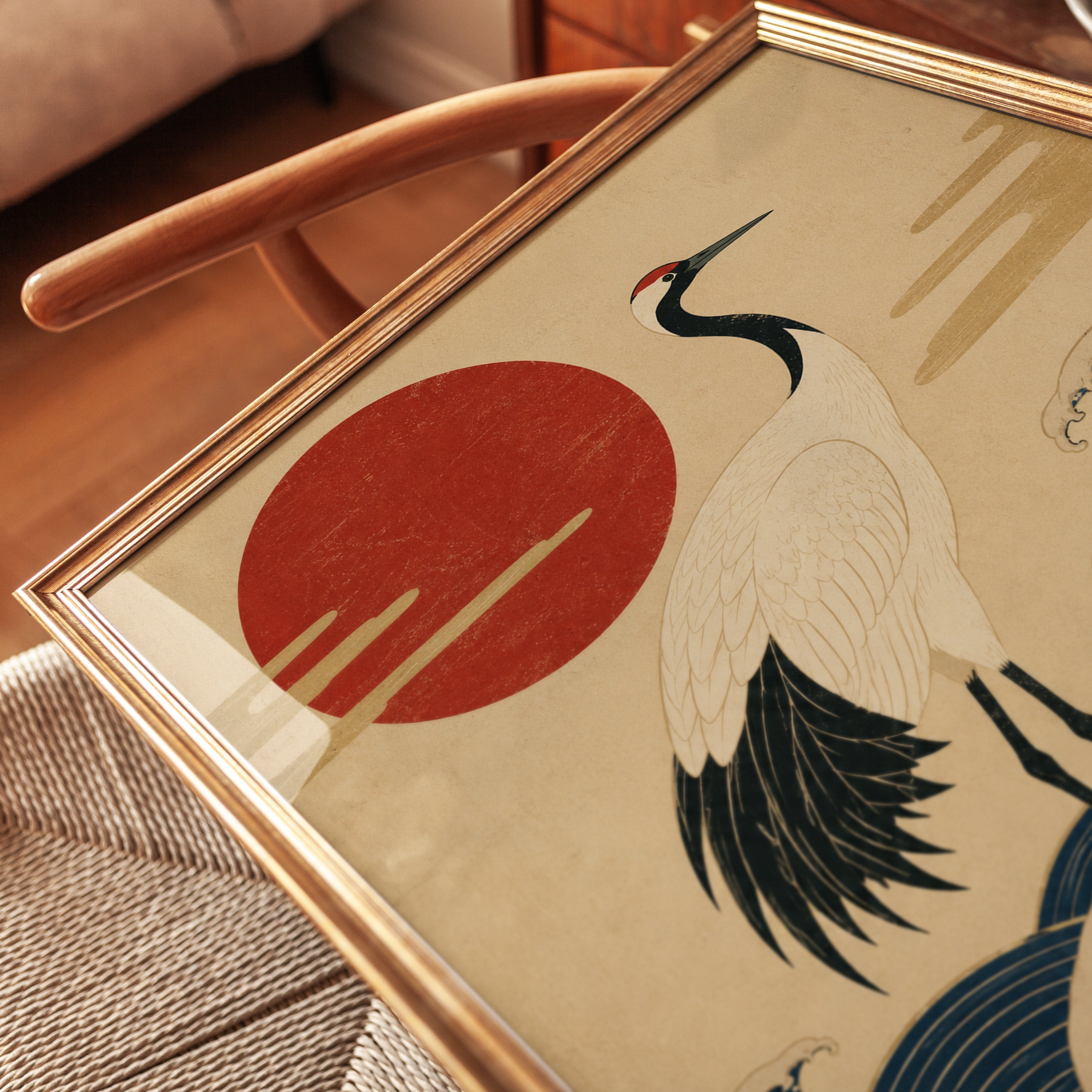 Japanese Crane Print - detail