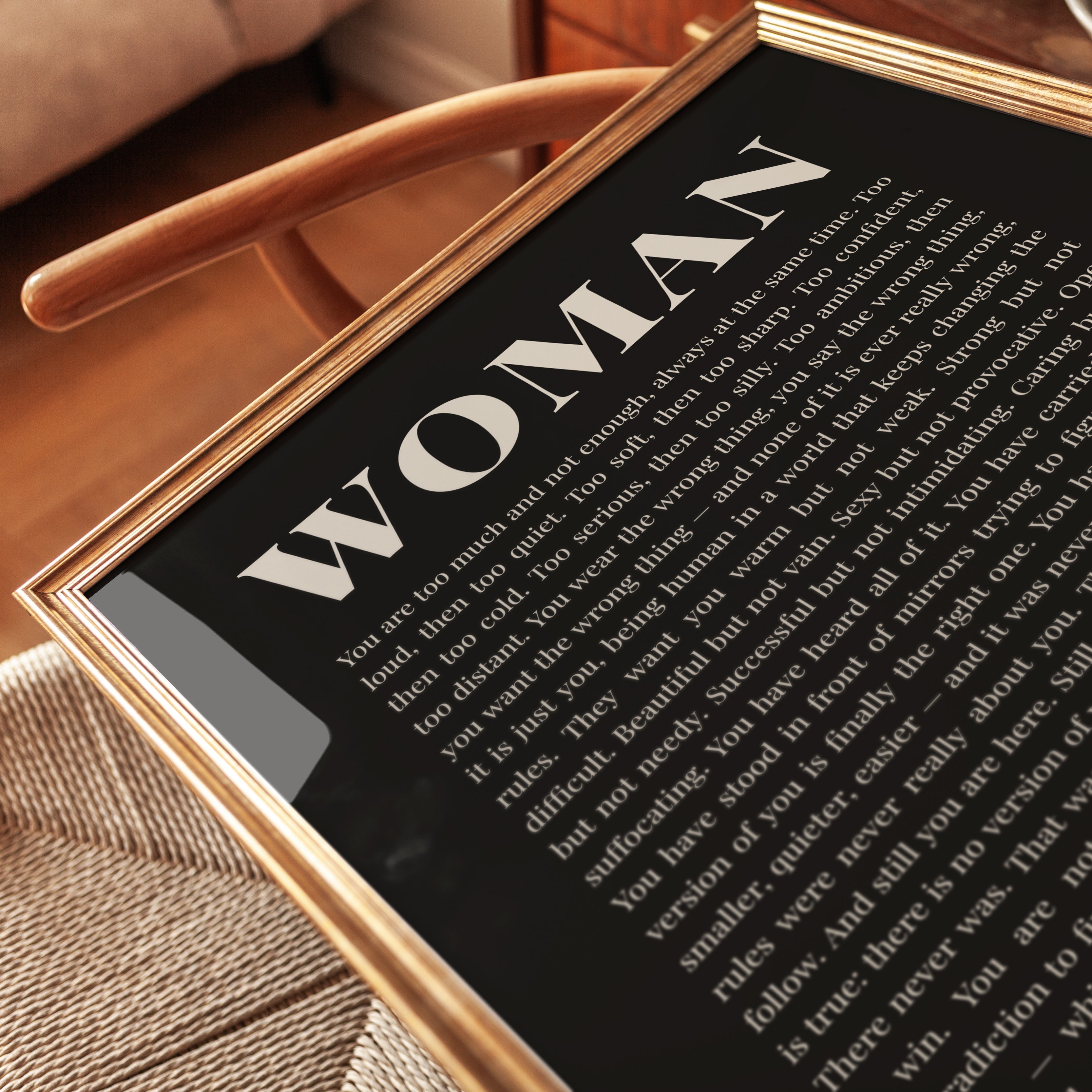 Feminist Wall Art – Empowerment Quote Print - detail