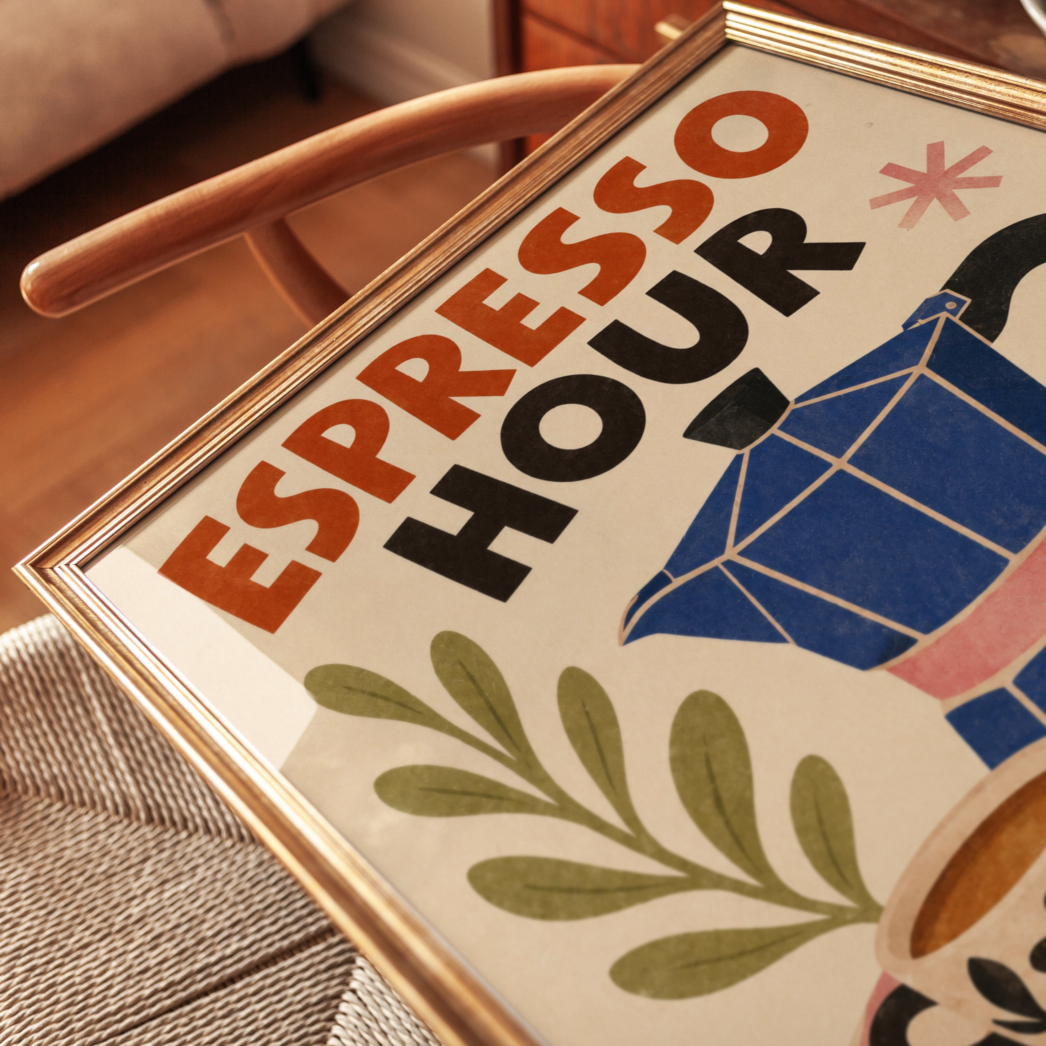 Espresso Hour Retro Cafe Poster - detail