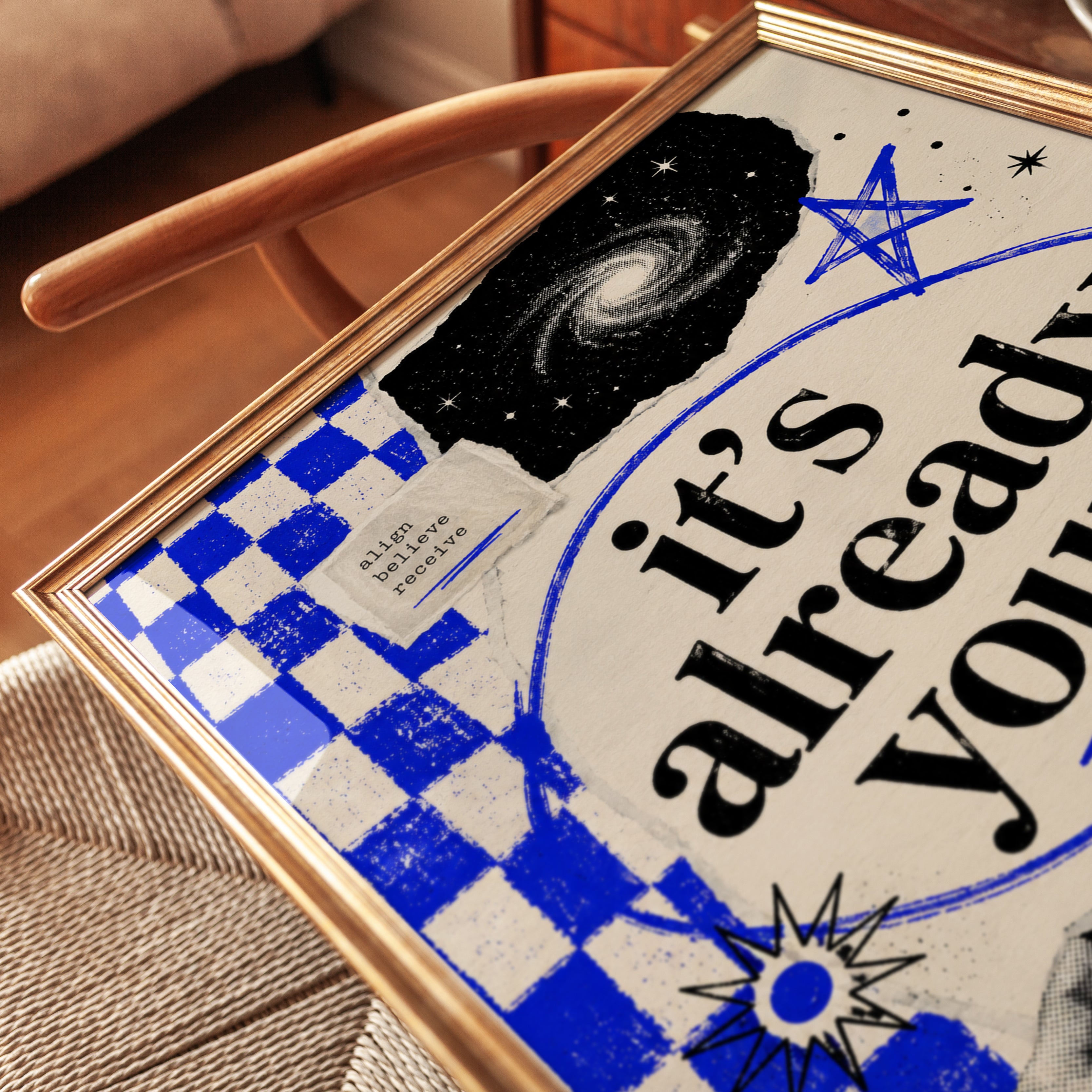Manifestation Quote Print — It's Already Yours Typography - detail