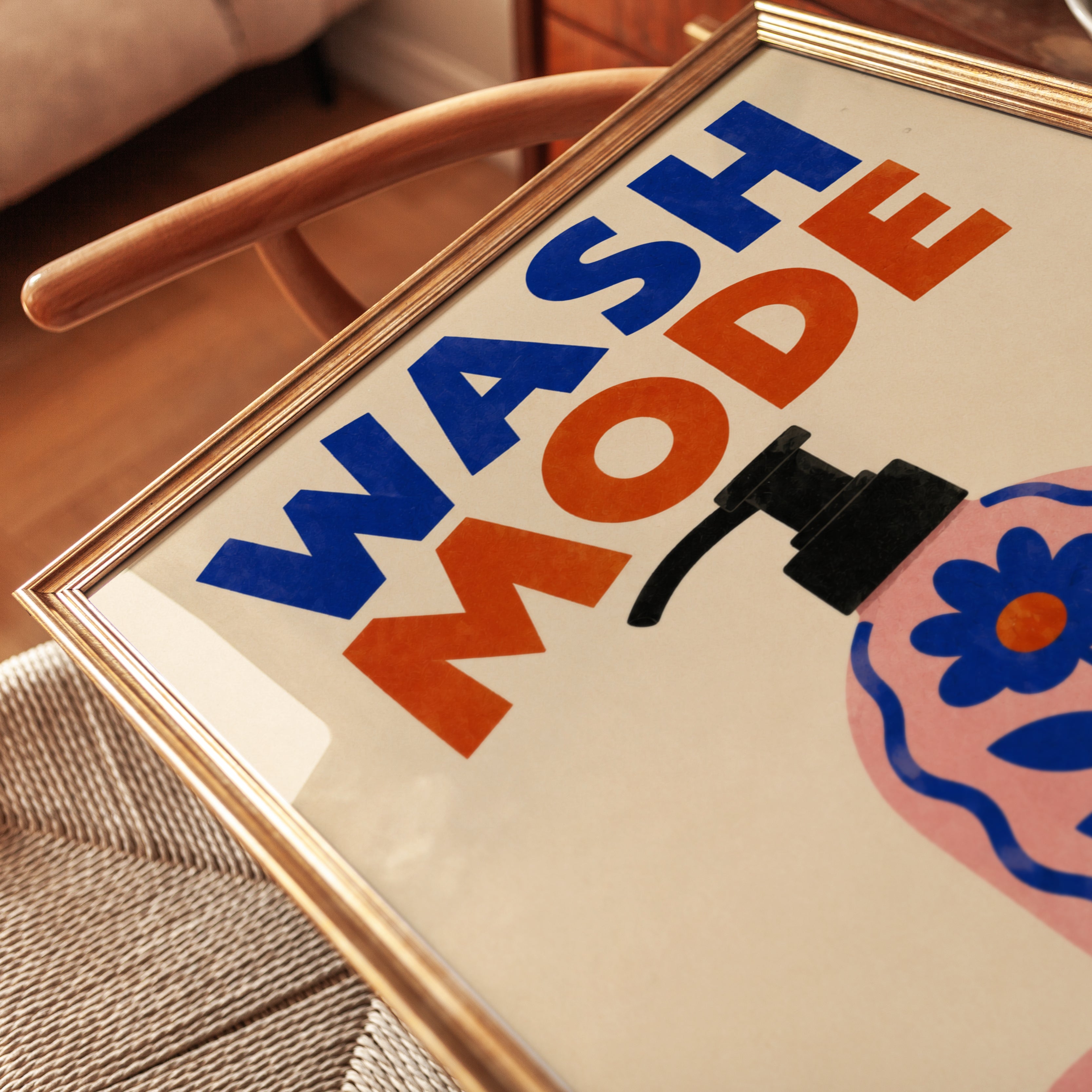 Wash Mode Print – Retro Bathroom Decor - detail