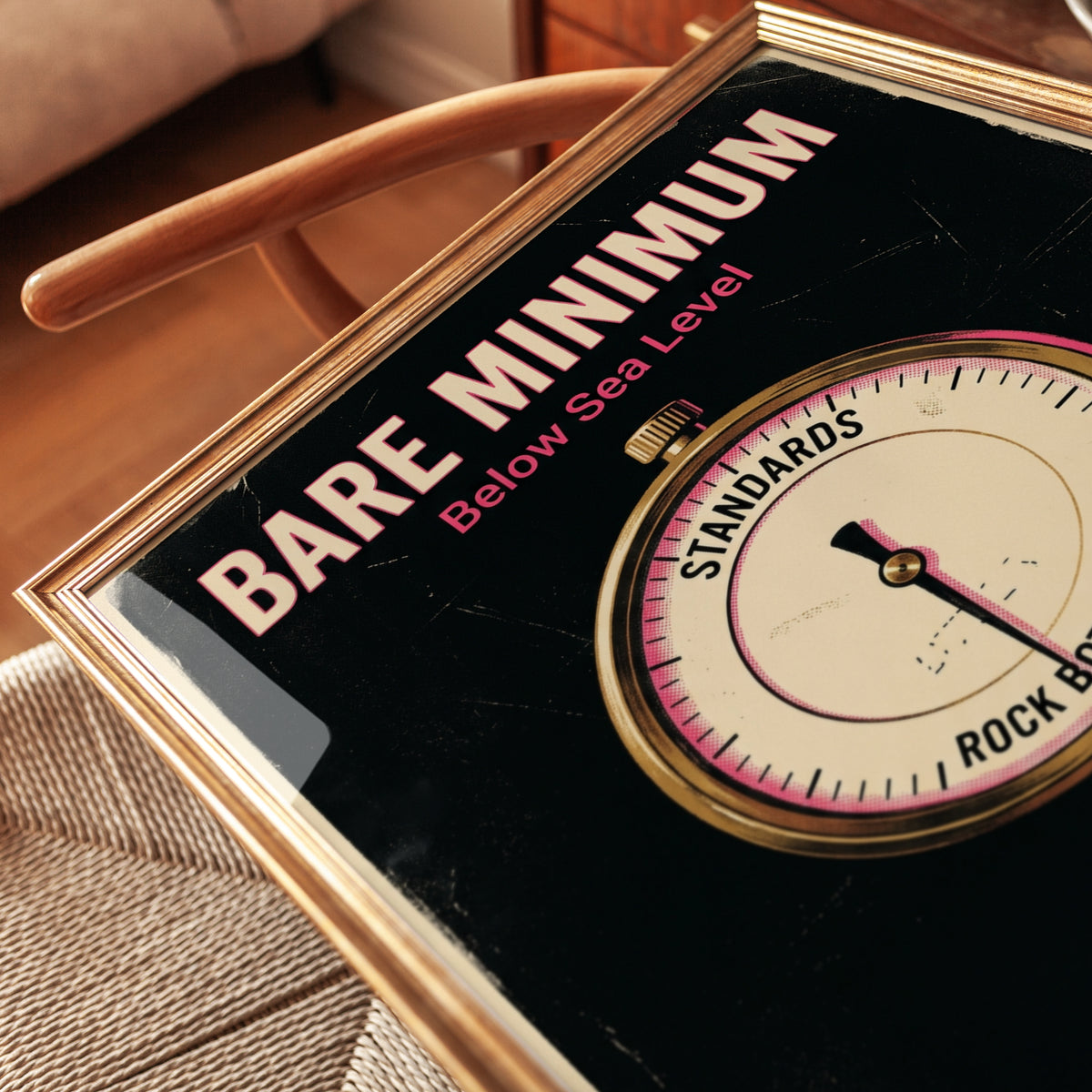Bare Minimum Gauge Poster: Vintage Motivational Wall Art - detail