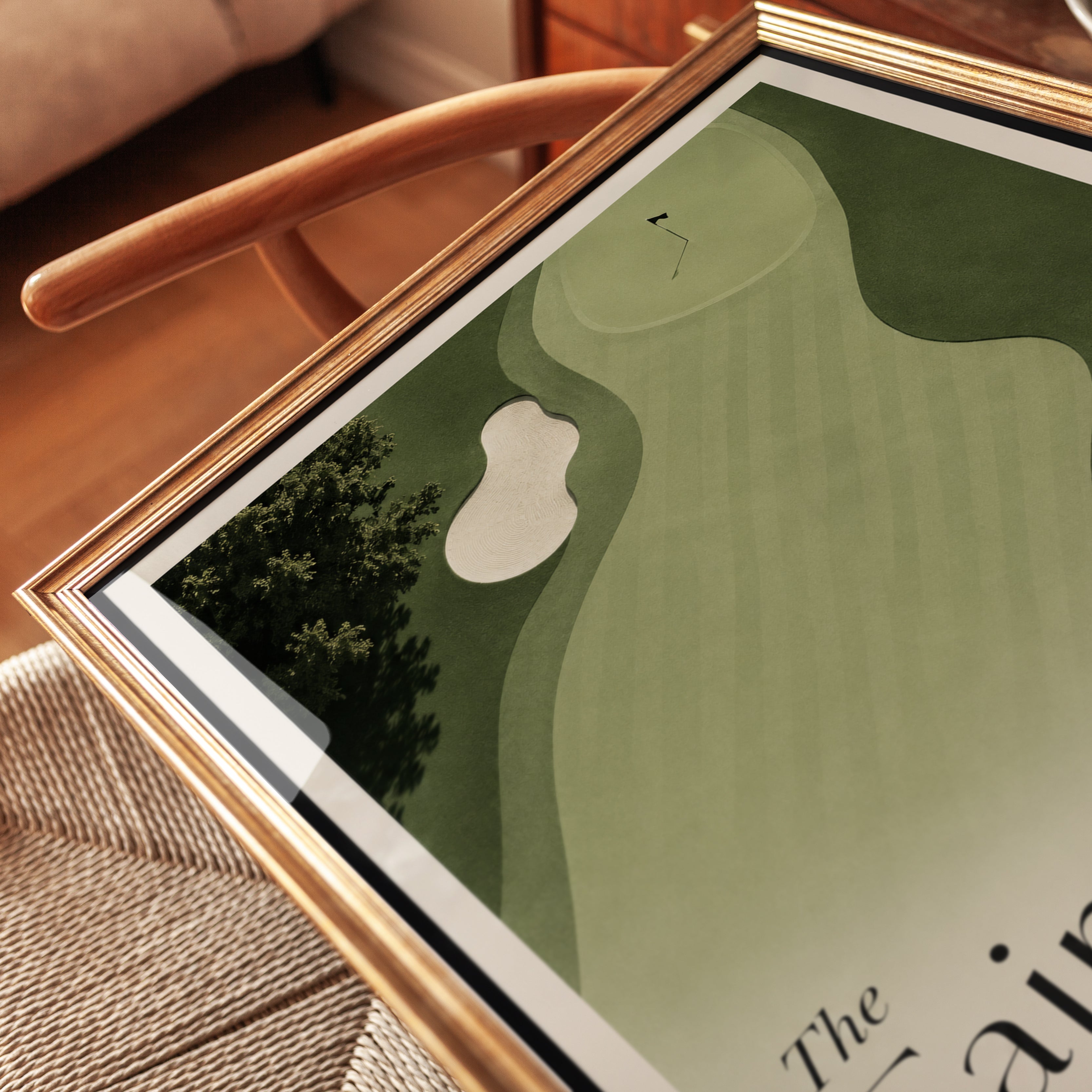 Golf Wall Art Print: Modern Minimalist Fairway - detail