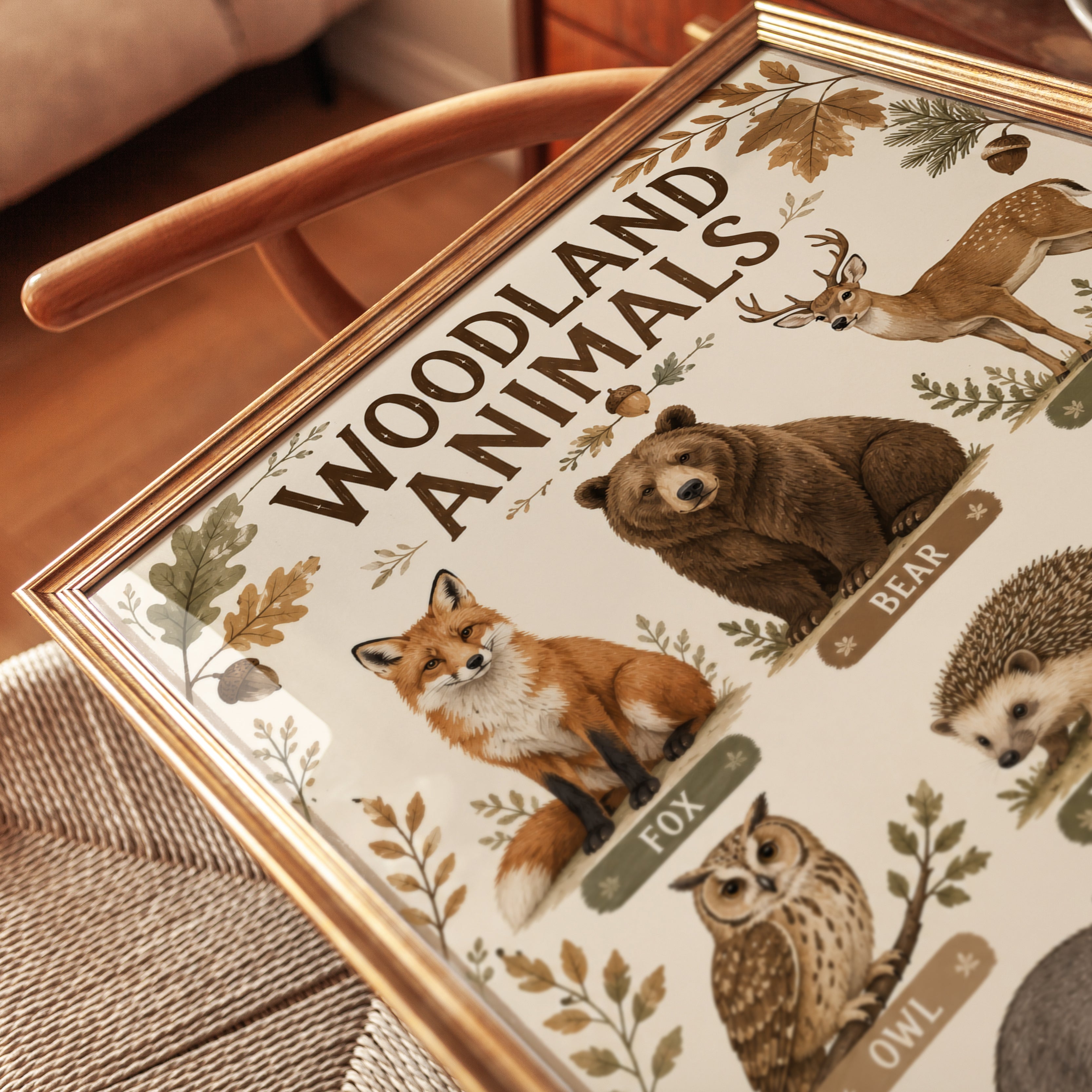 Woodland Animals Poster - detail