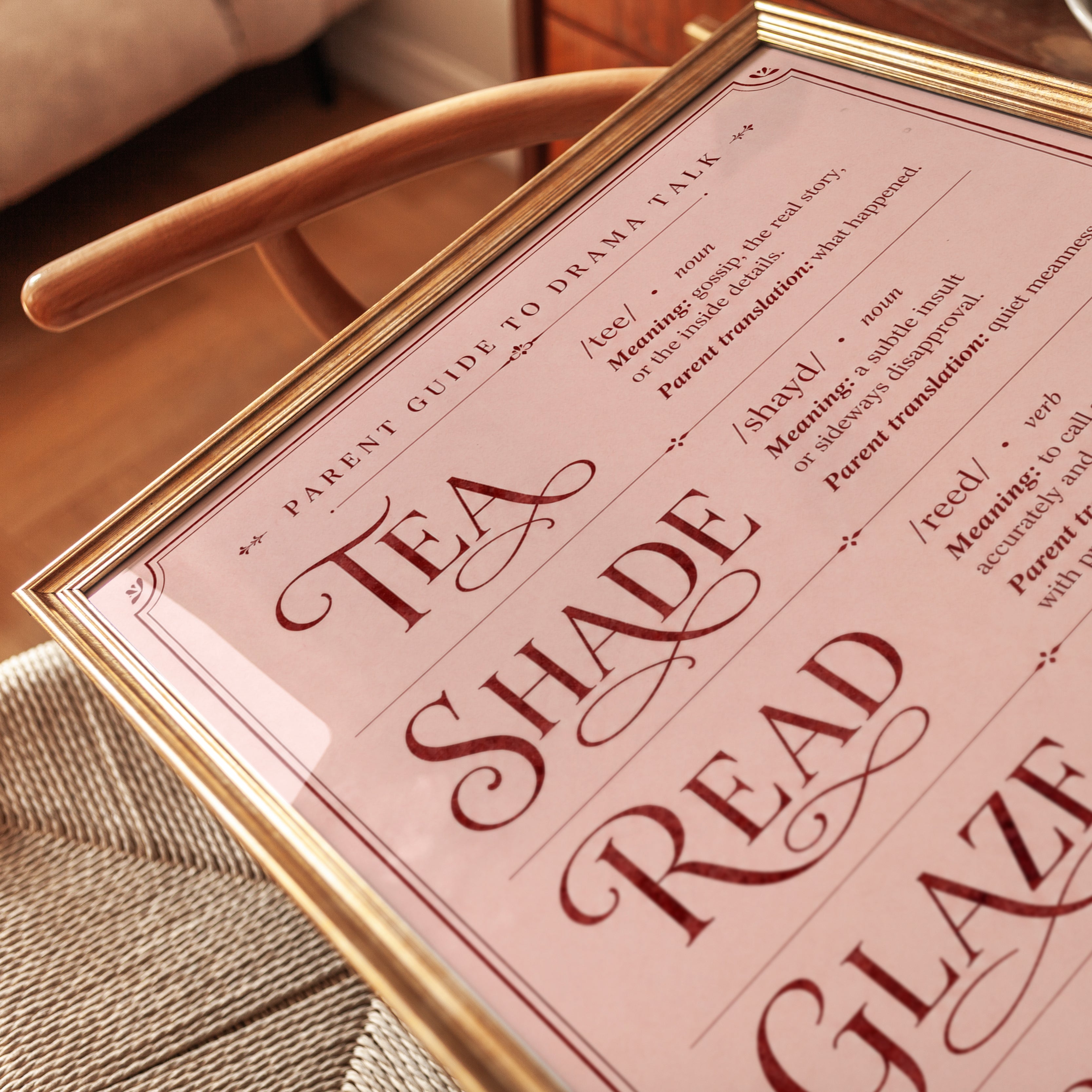 Parent Humor Wall Art – Gen Z Slang Dictionary - detail