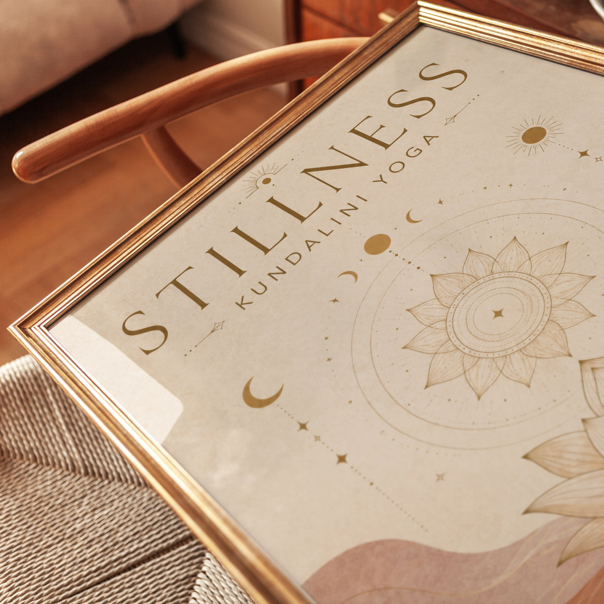 Kundalini Yoga Wall Art: Minimalist Lotus and Sacred Geometry - detail