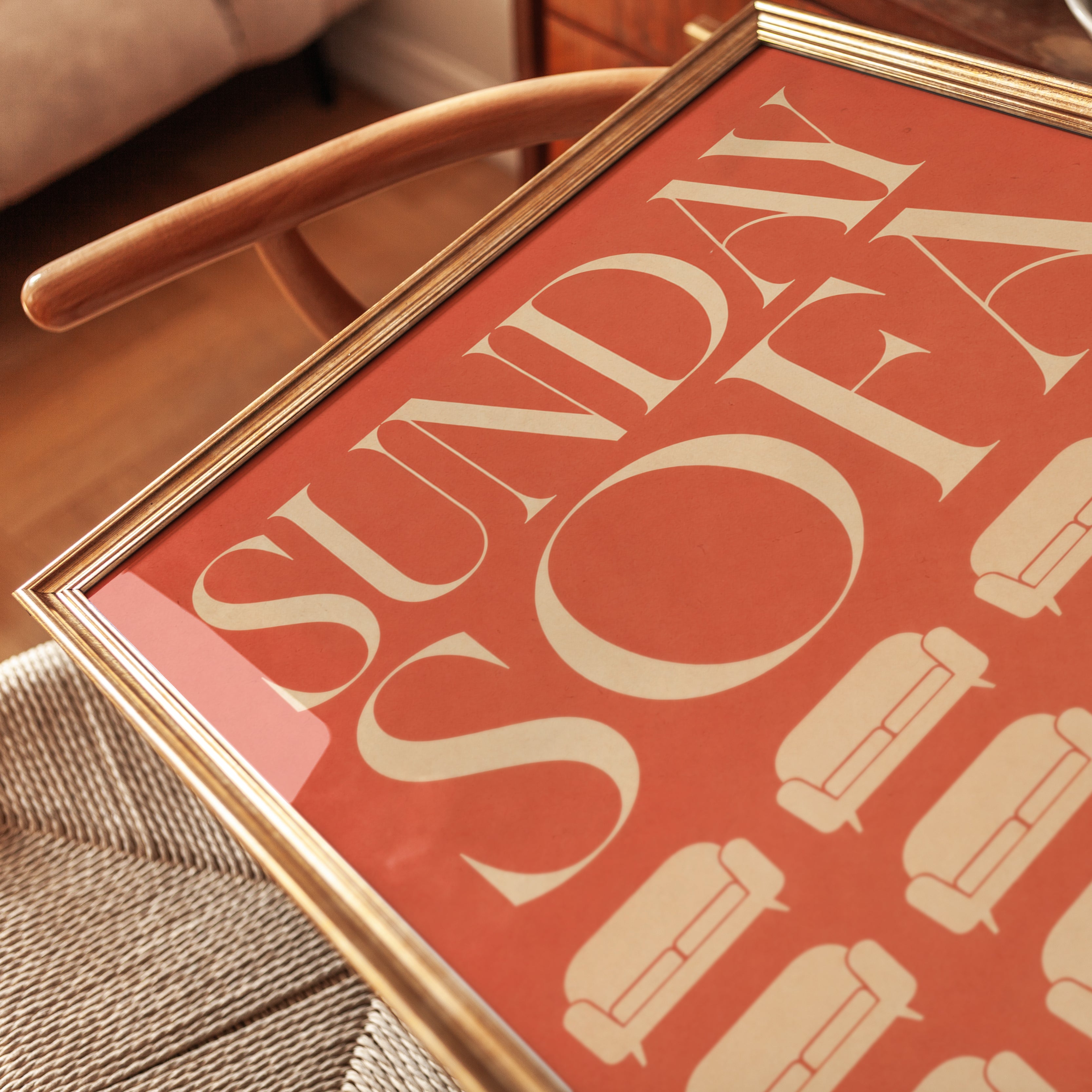 Sunday Sofa Typography Print - detail