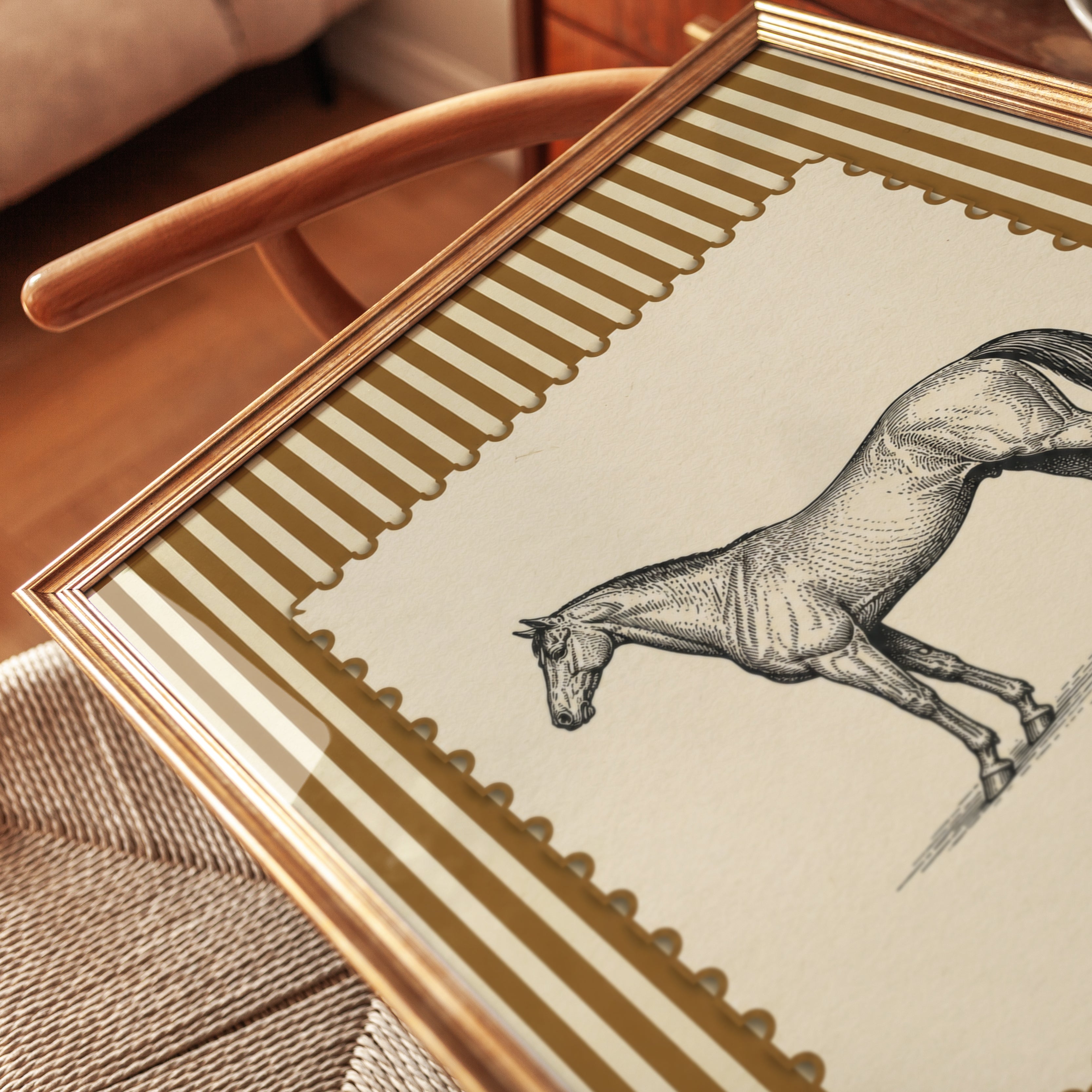Horse Wall Art – Vintage Animal Print - detail