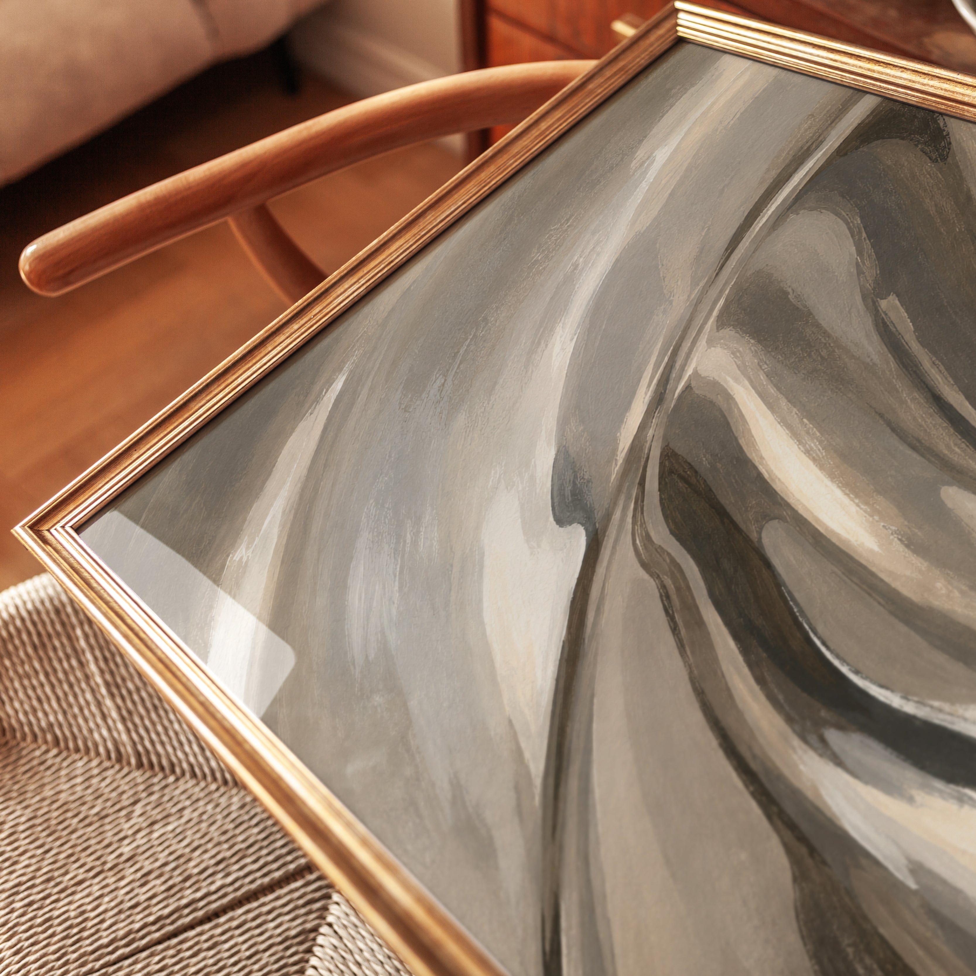 Neutral Abstract Wall Art – Modern Marble Print - detail