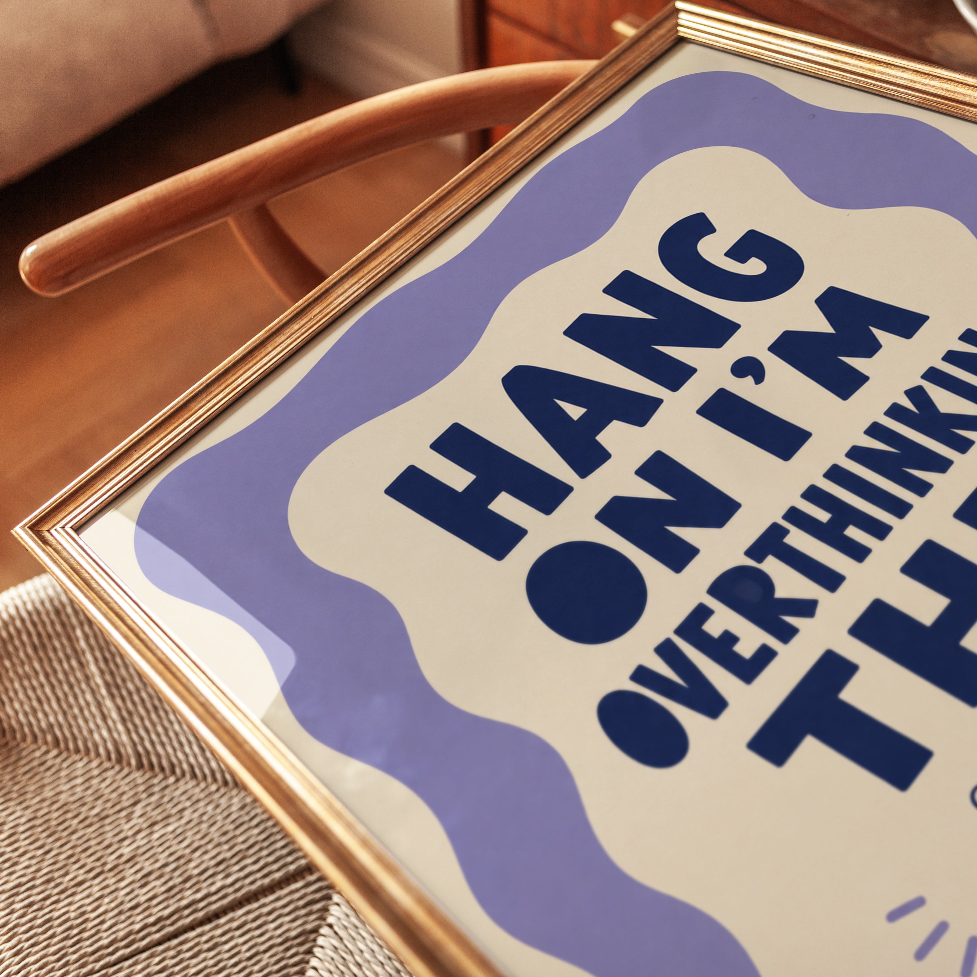 Overthinking Wall Art Print: Humorous Typography - detail